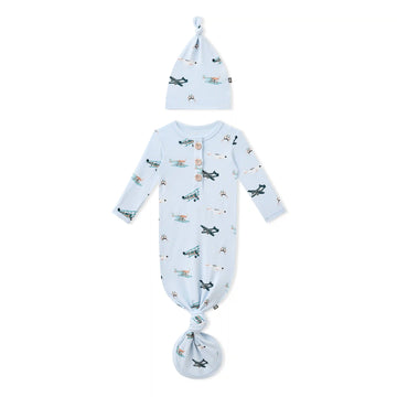 Knotted Day Gown with Hat Set in Take Off