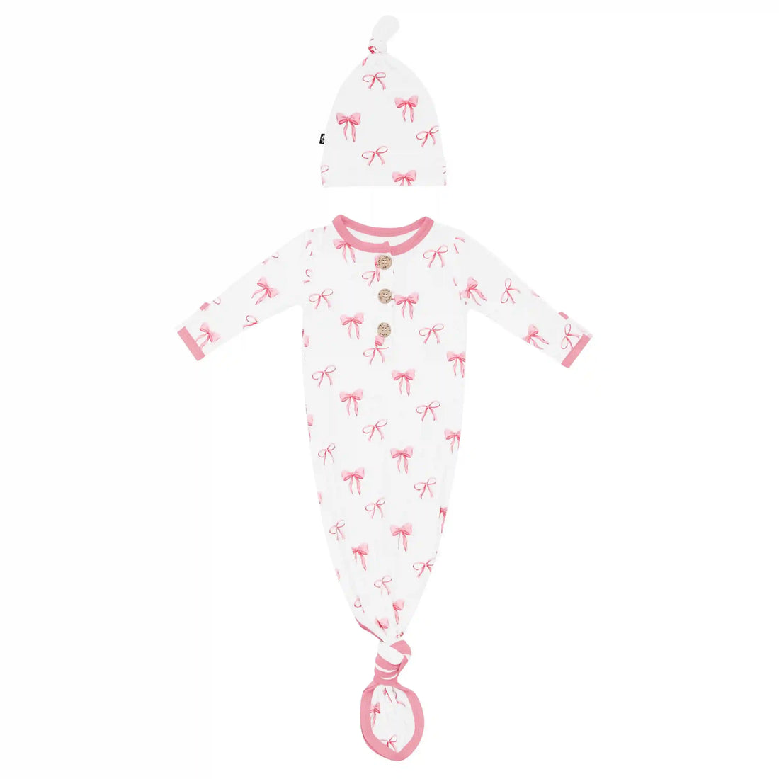 Knotted Day Gown with Hat Set in Bow