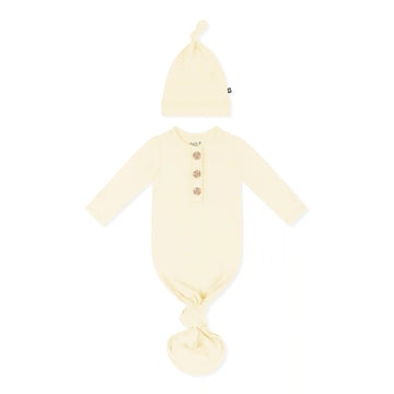 Knotted Day Gown with Hat Set in Chamomile