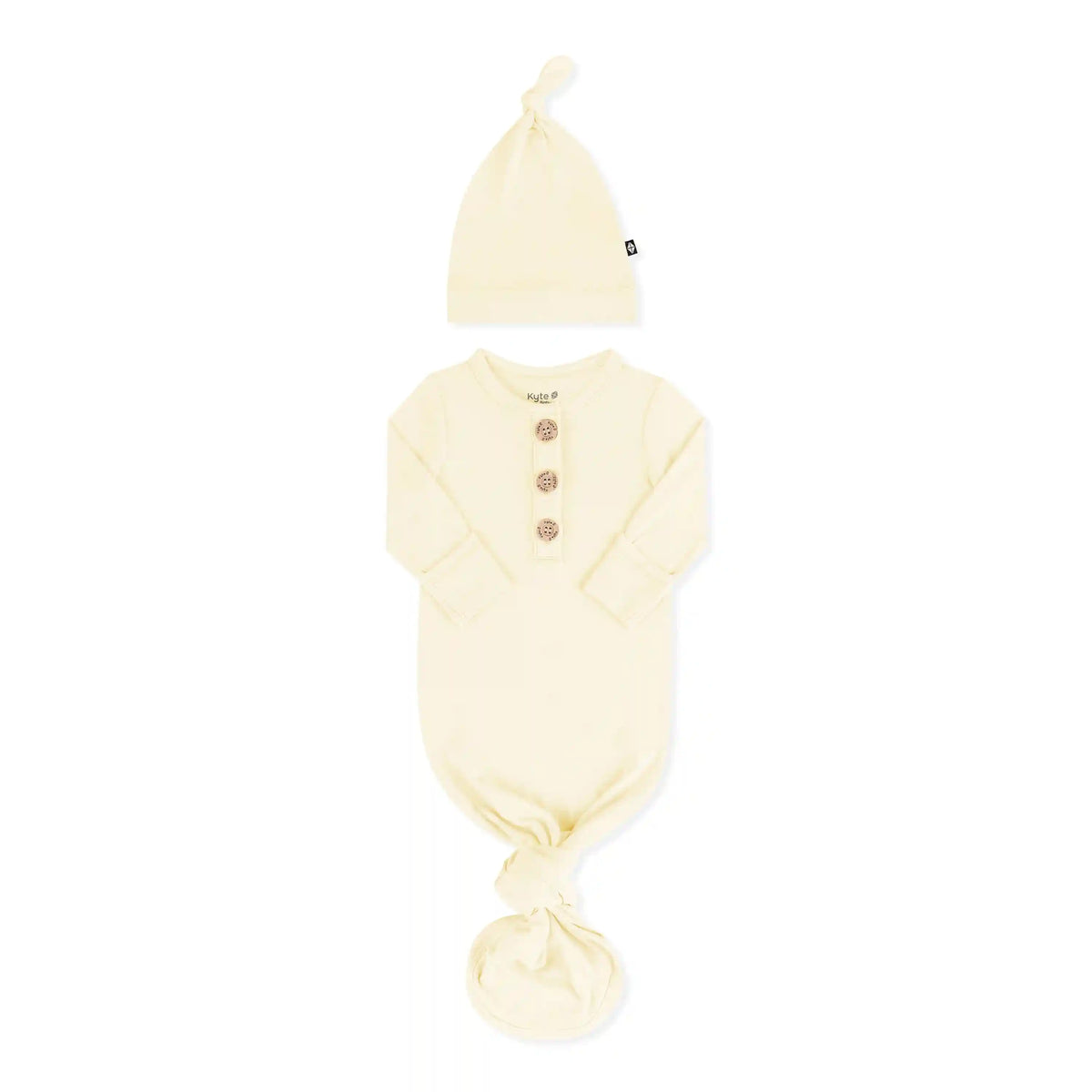 Knotted Day Gown with Hat Set in Chamomile