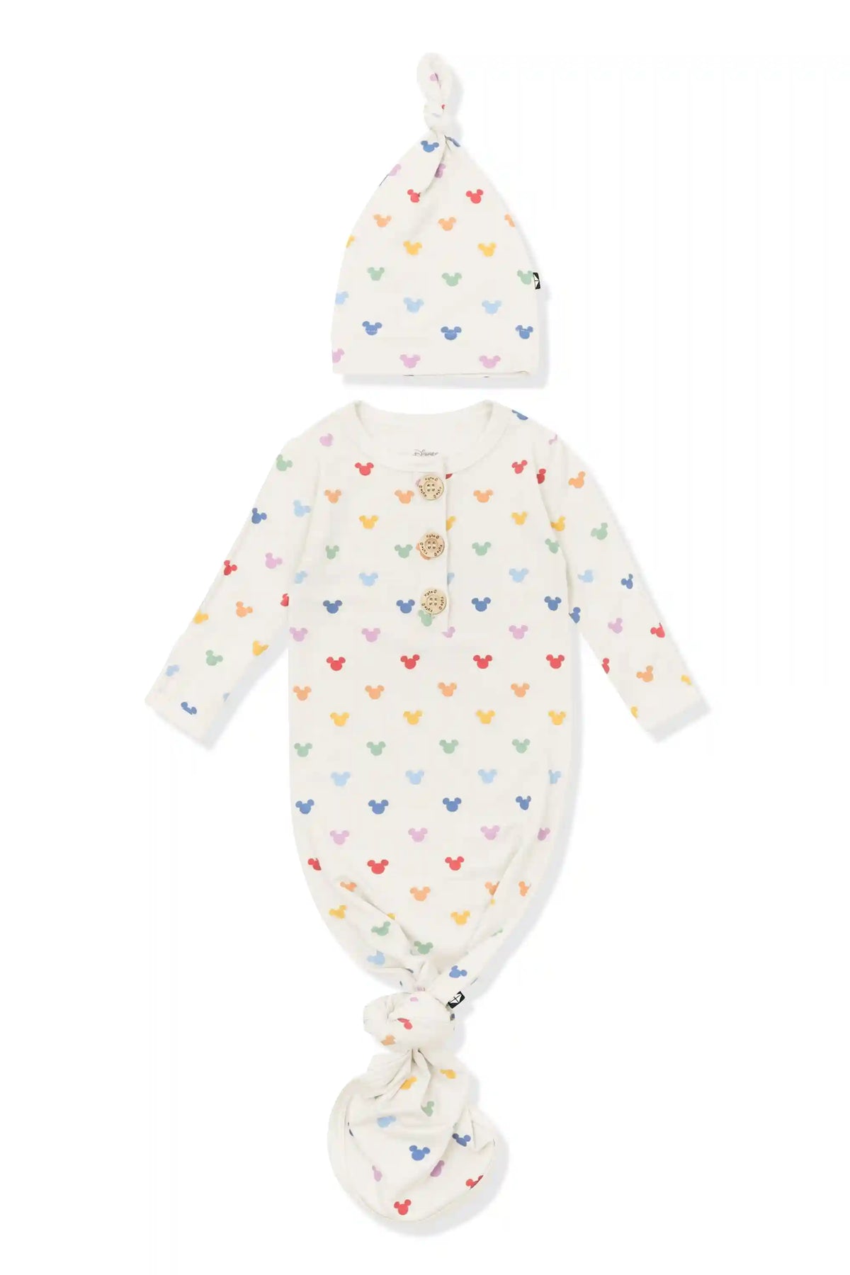 Knotted Day Gown with Hat Set in Pastel Mickey Mouse