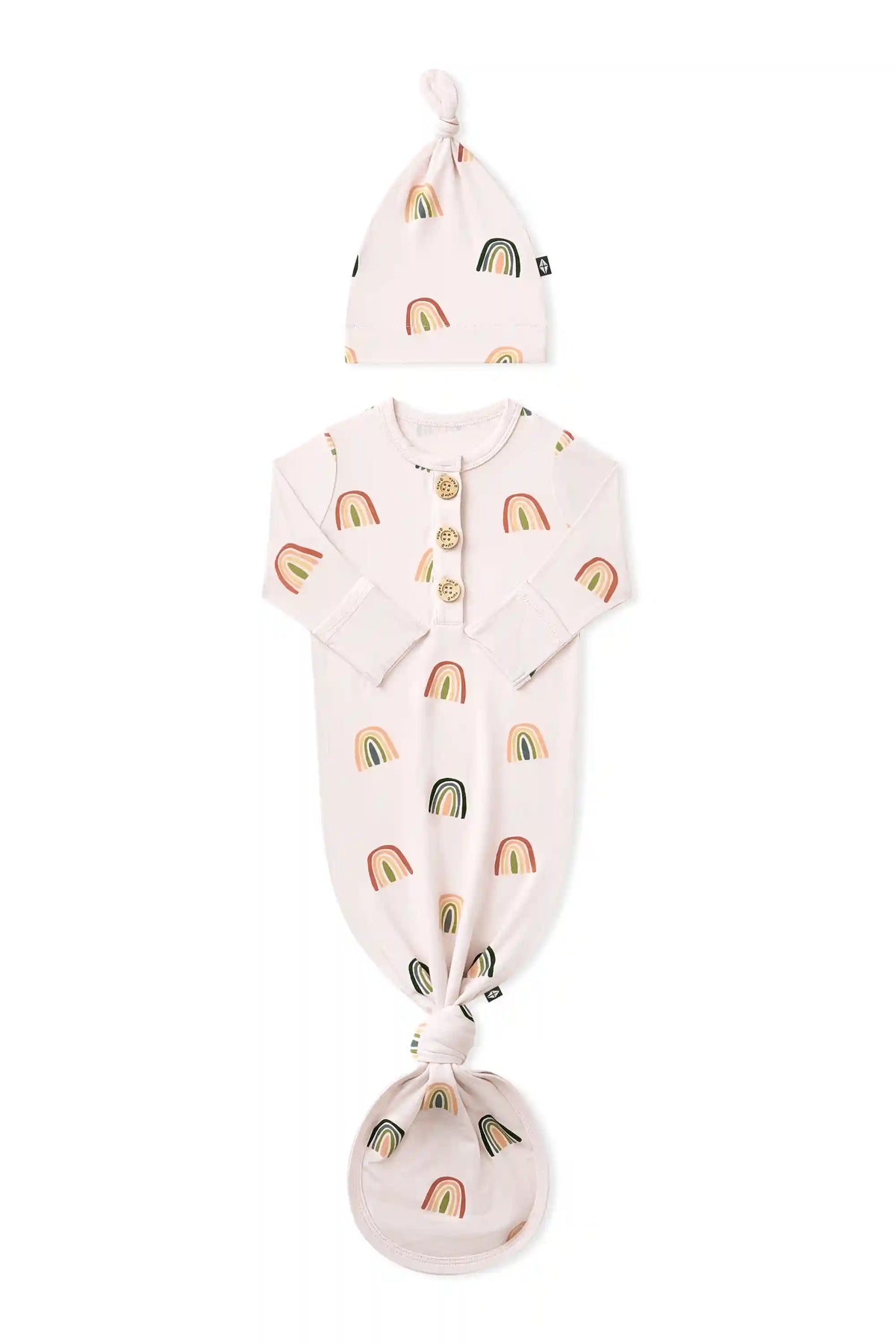 Knotted Day Gown with Hat Set in Retro Rainbow
