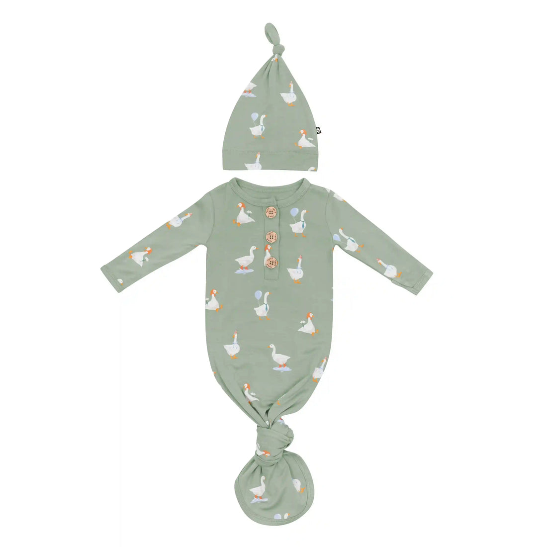 Knotted Day Gown with Hat Set in Silly Goose