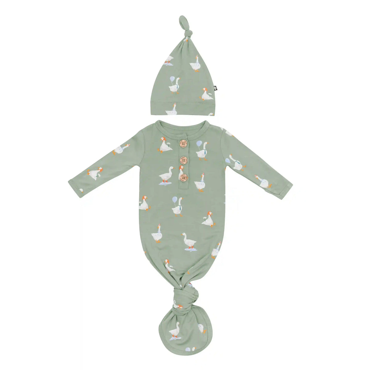 Knotted Day Gown with Hat Set in Silly Goose