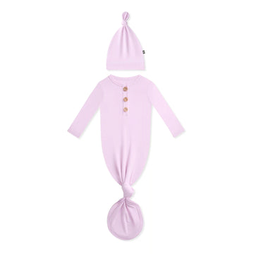 Knotted Day Gown with Hat Set in Thistle