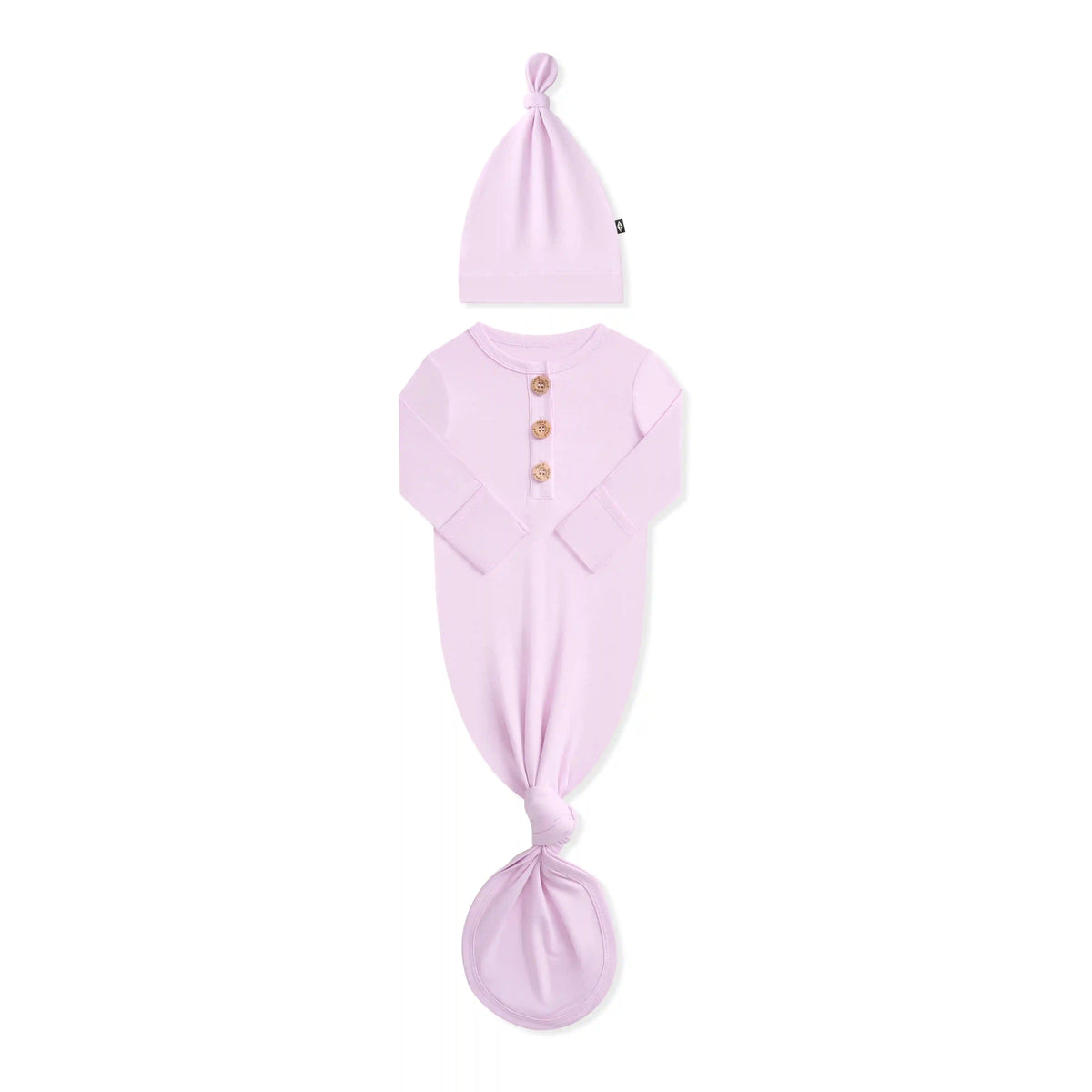 Knotted Day Gown with Hat Set in Thistle
