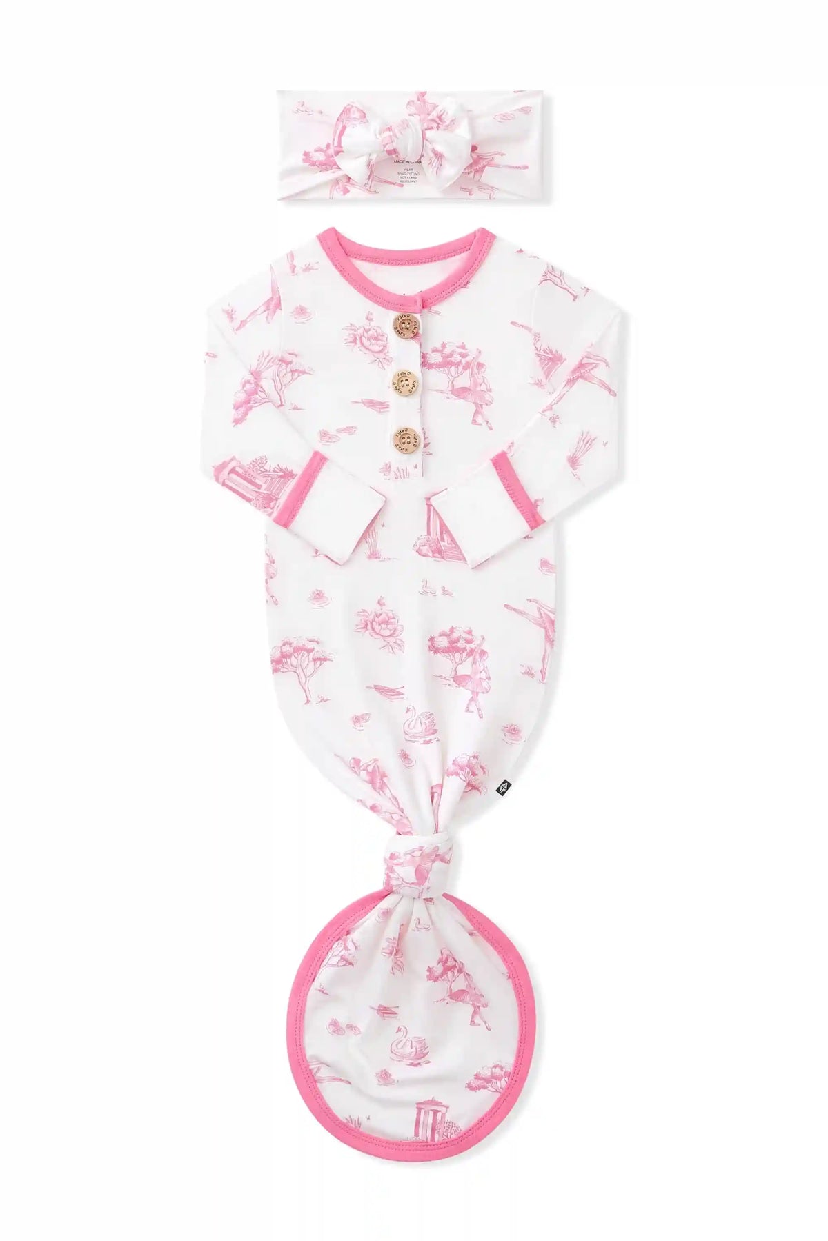 Knotted Day Gown with Bow Set in Toile Ballet