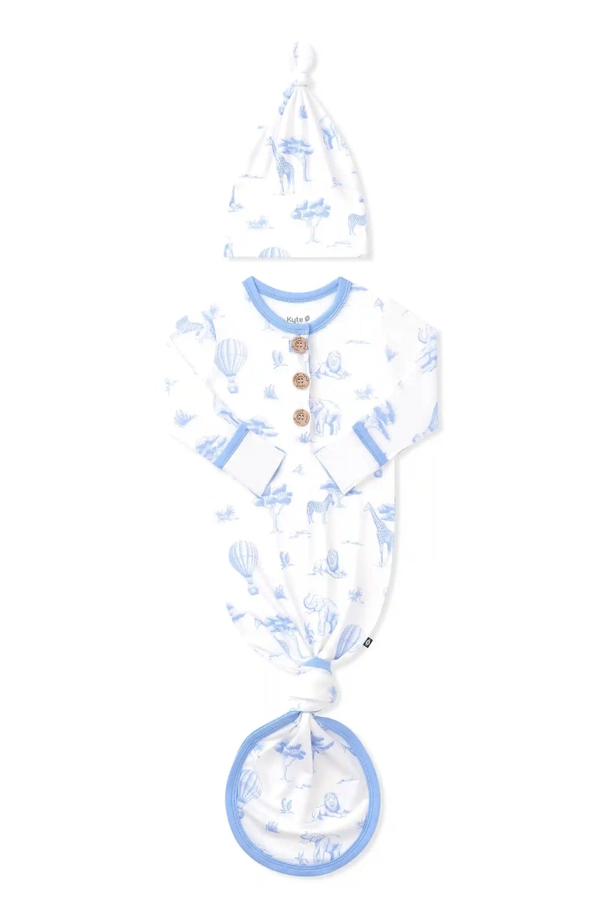Knotted Day Gown with Hat Set in Toile Safari