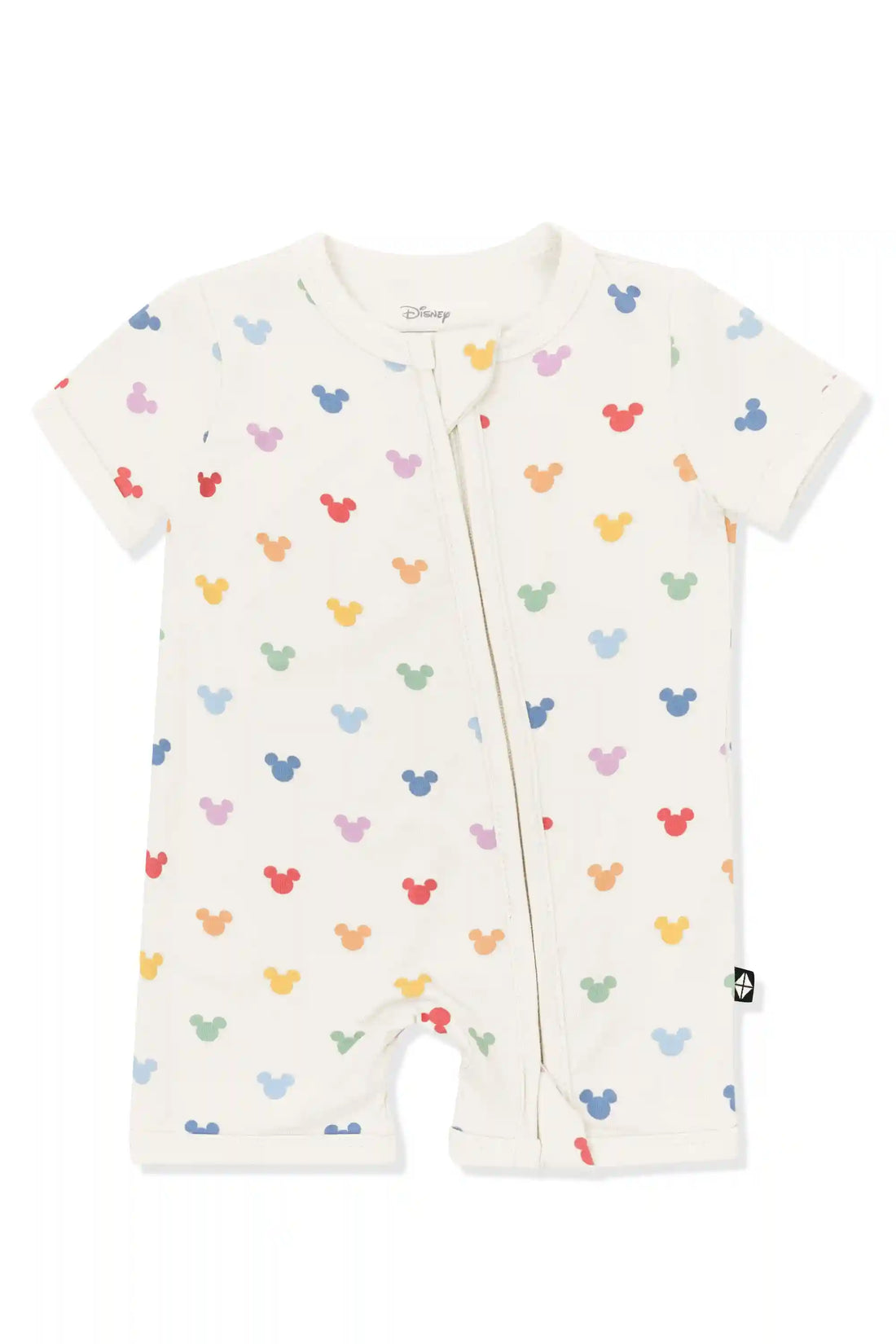 Zipper Shortall Romper in Pastel Mickey Mouse