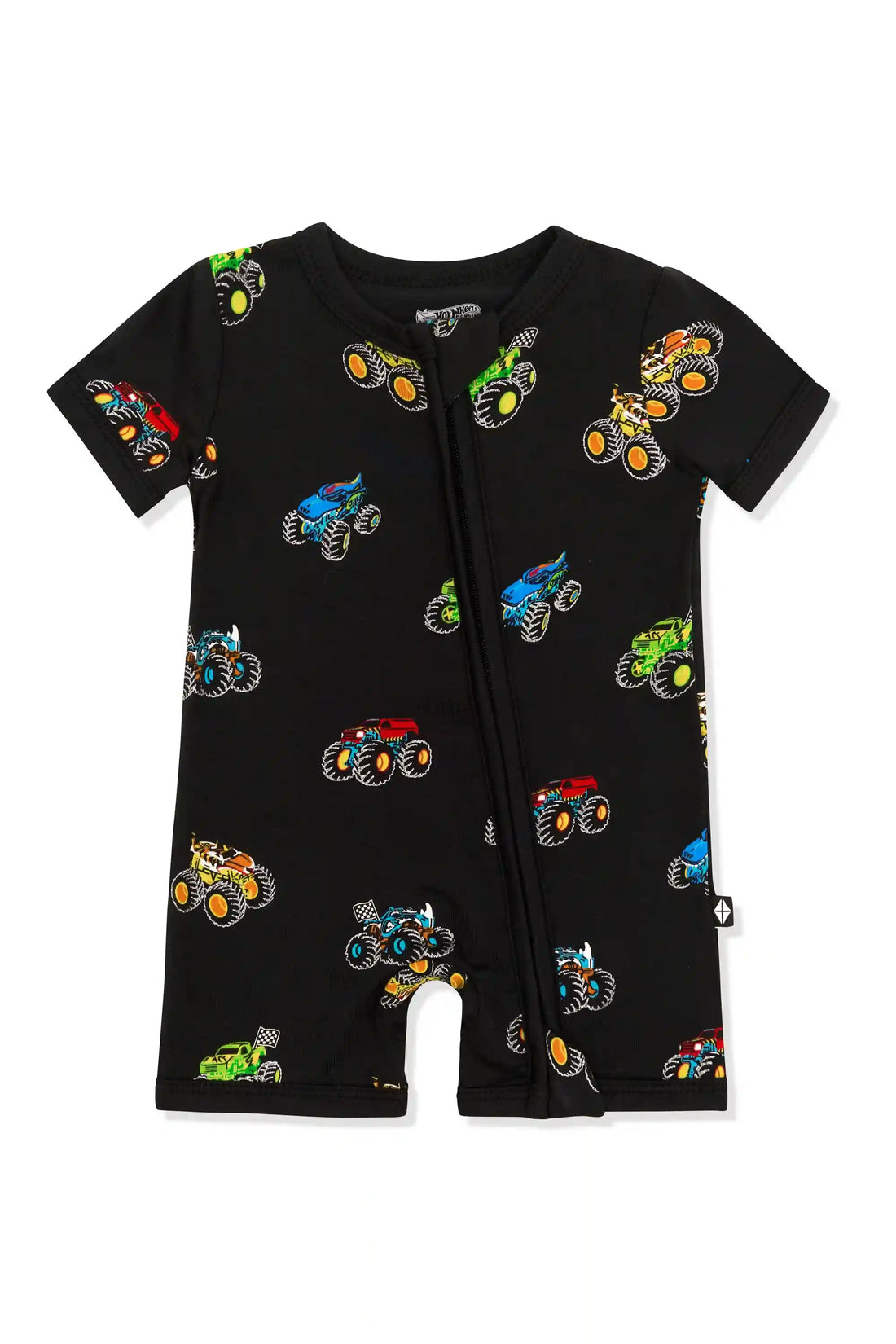 Zipper Shortall Romper in Monster Truck