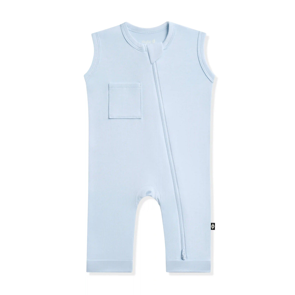 Zippered Sleeveless Romper in Breeze