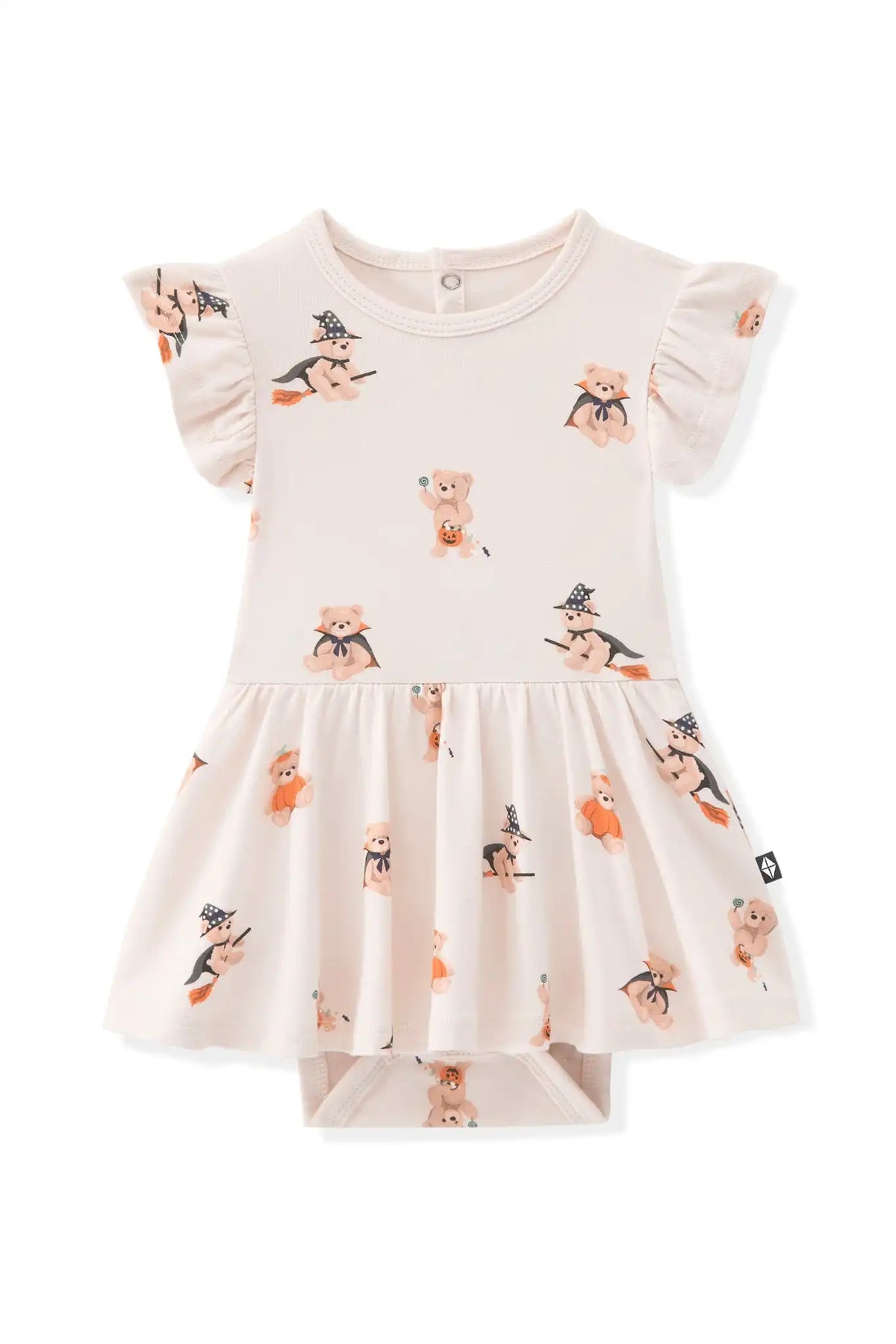 Twirl Bodysuit Dress in Halloween Teddy