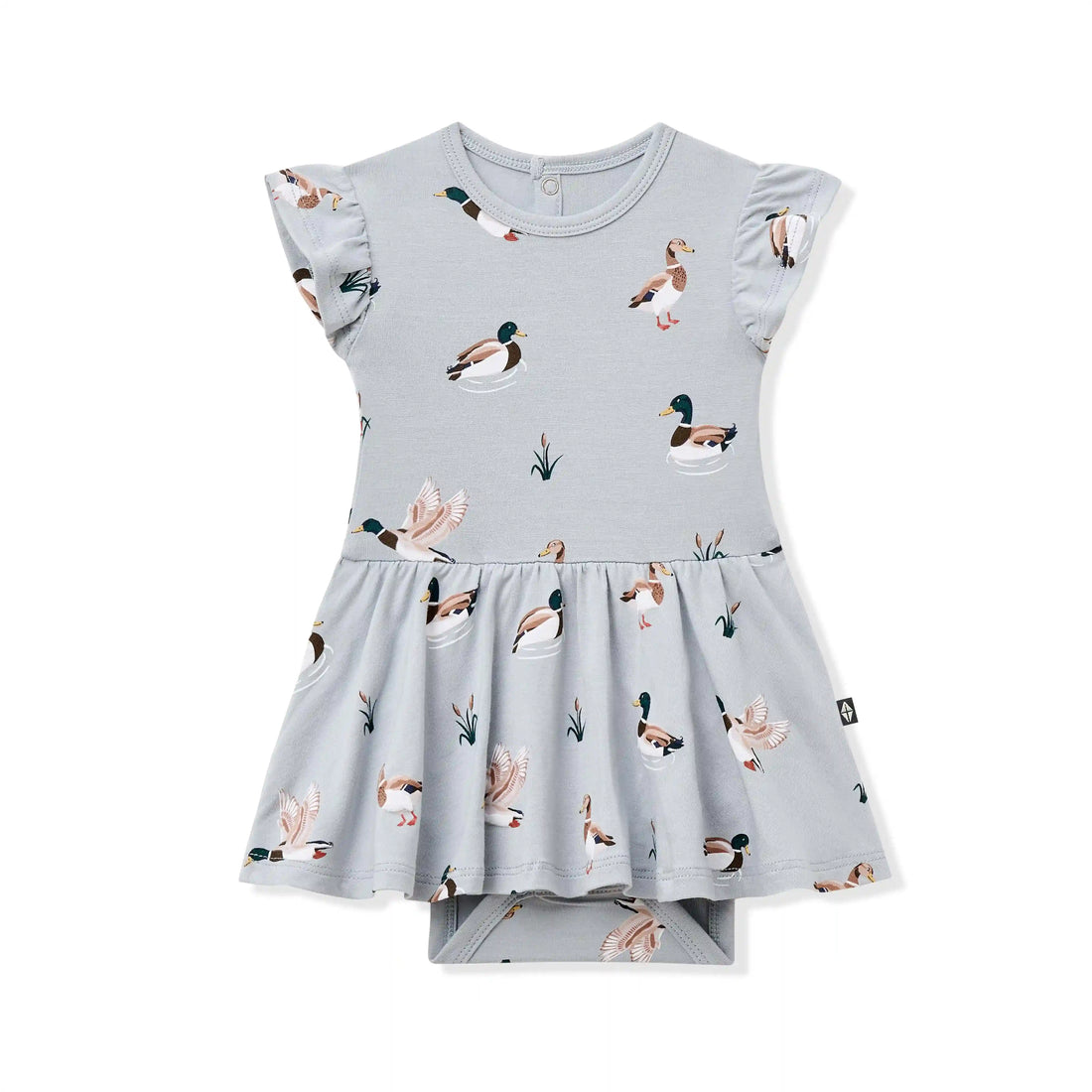 Twirl Bodysuit Dress in Mallard Duck