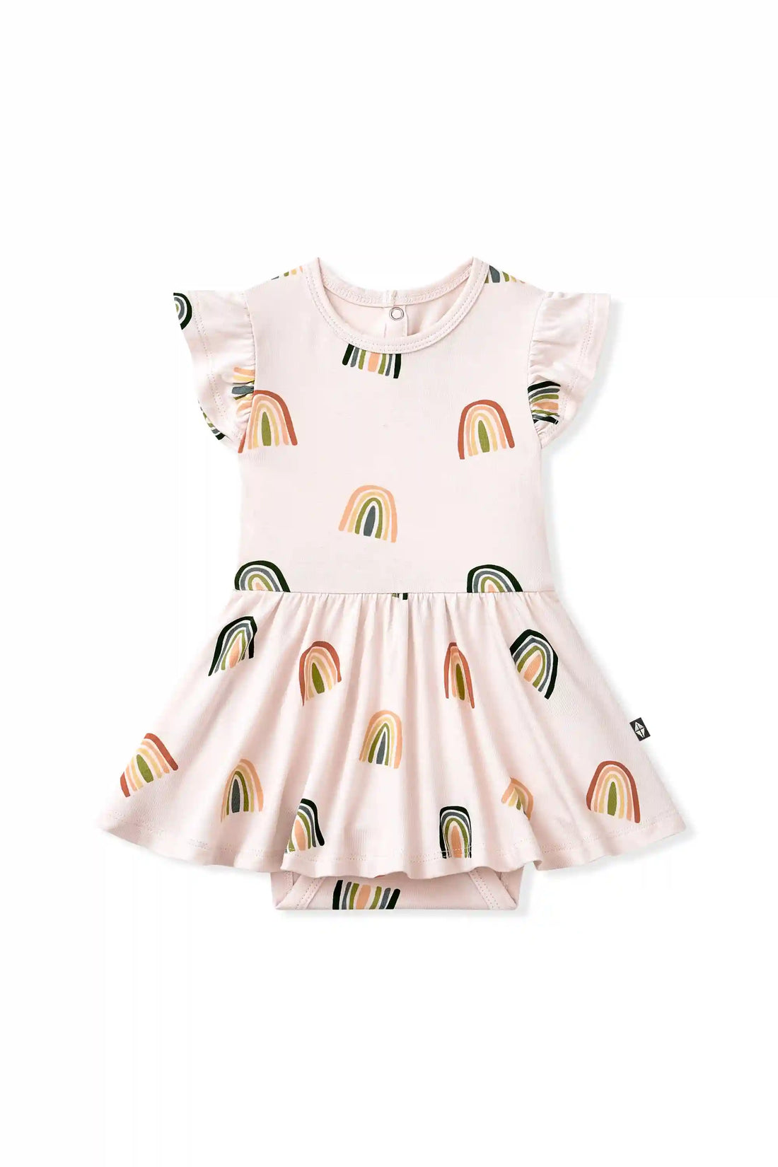 Twirl Bodysuit Dress in Retro Rainbow