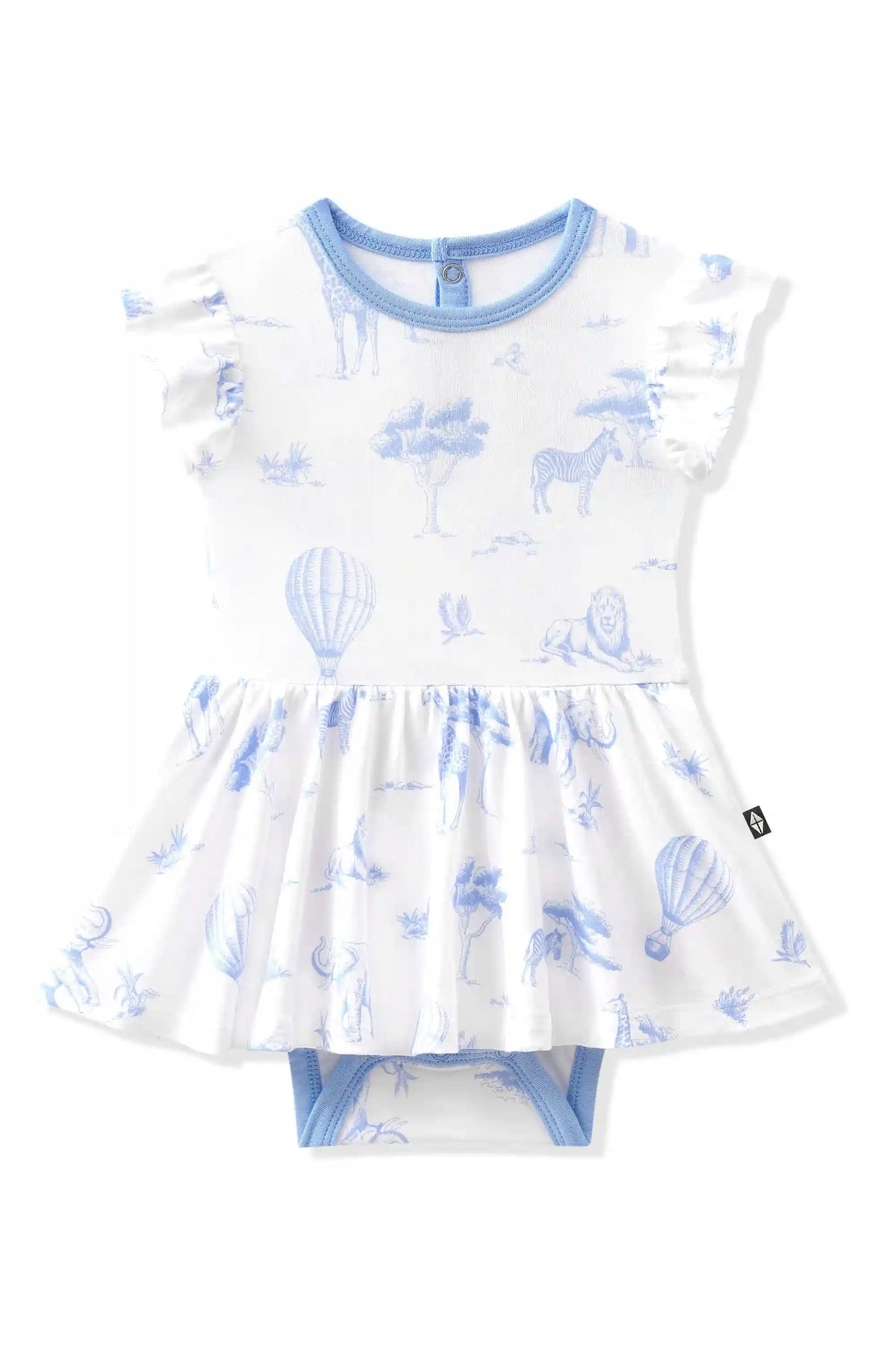 Twirl Bodysuit Dress in Toile Safari