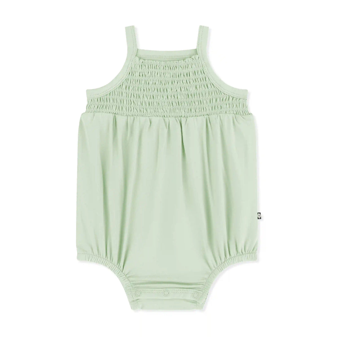Smocked Bubble Romper in Basil