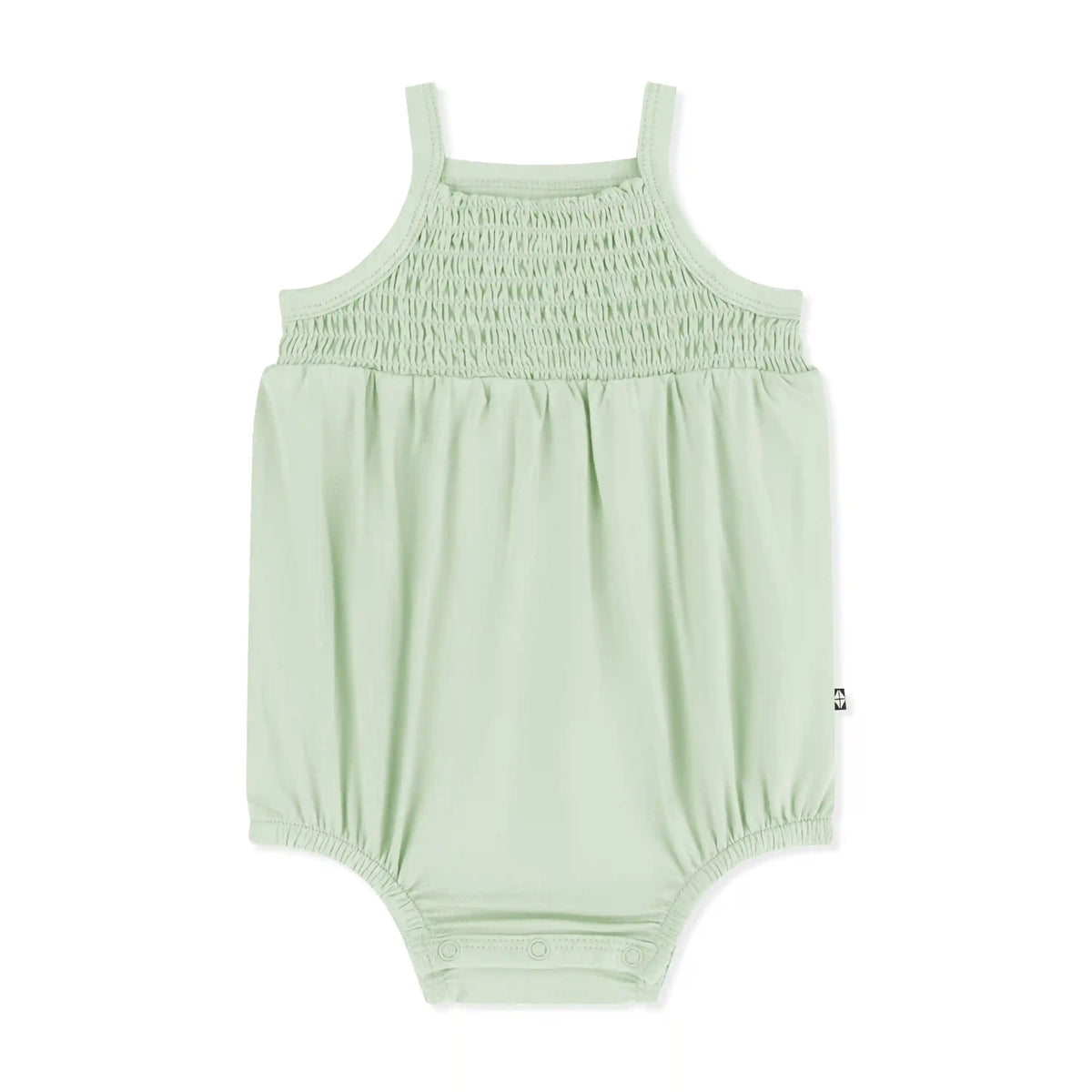 Smocked Bubble Romper in Basil