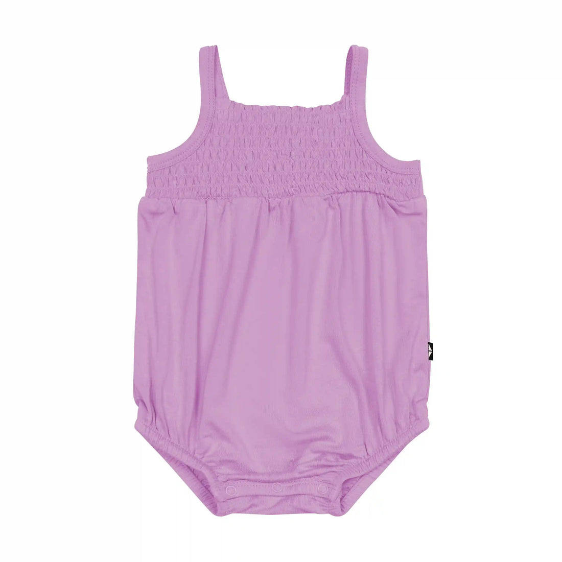 Smocked Bubble Romper in Poi