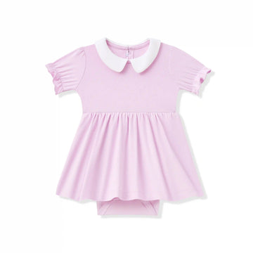 Peter Pan Collar Bodysuit Dress in Thistle