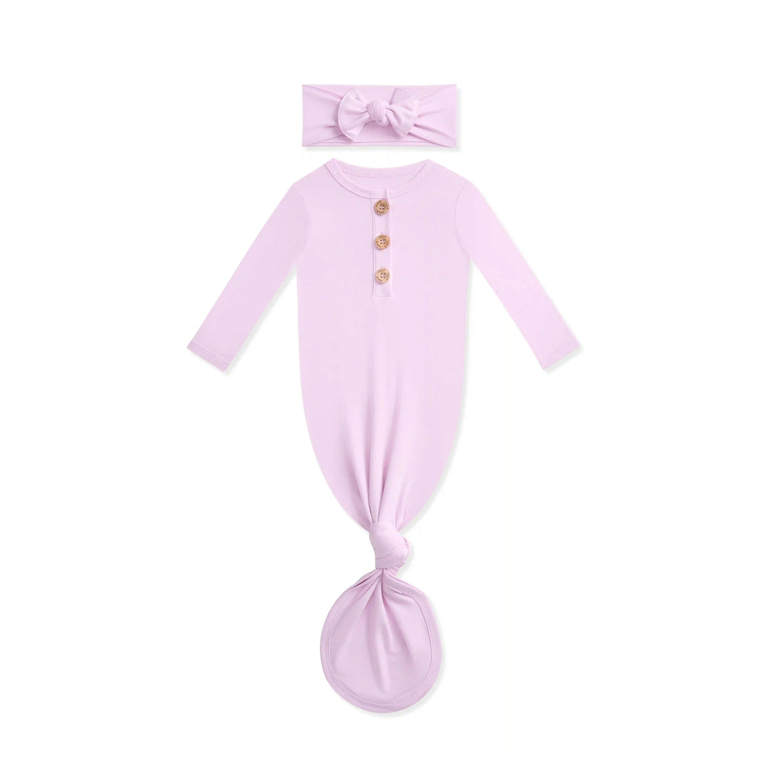 Knotted Day Gown with Bow Set in Thistle