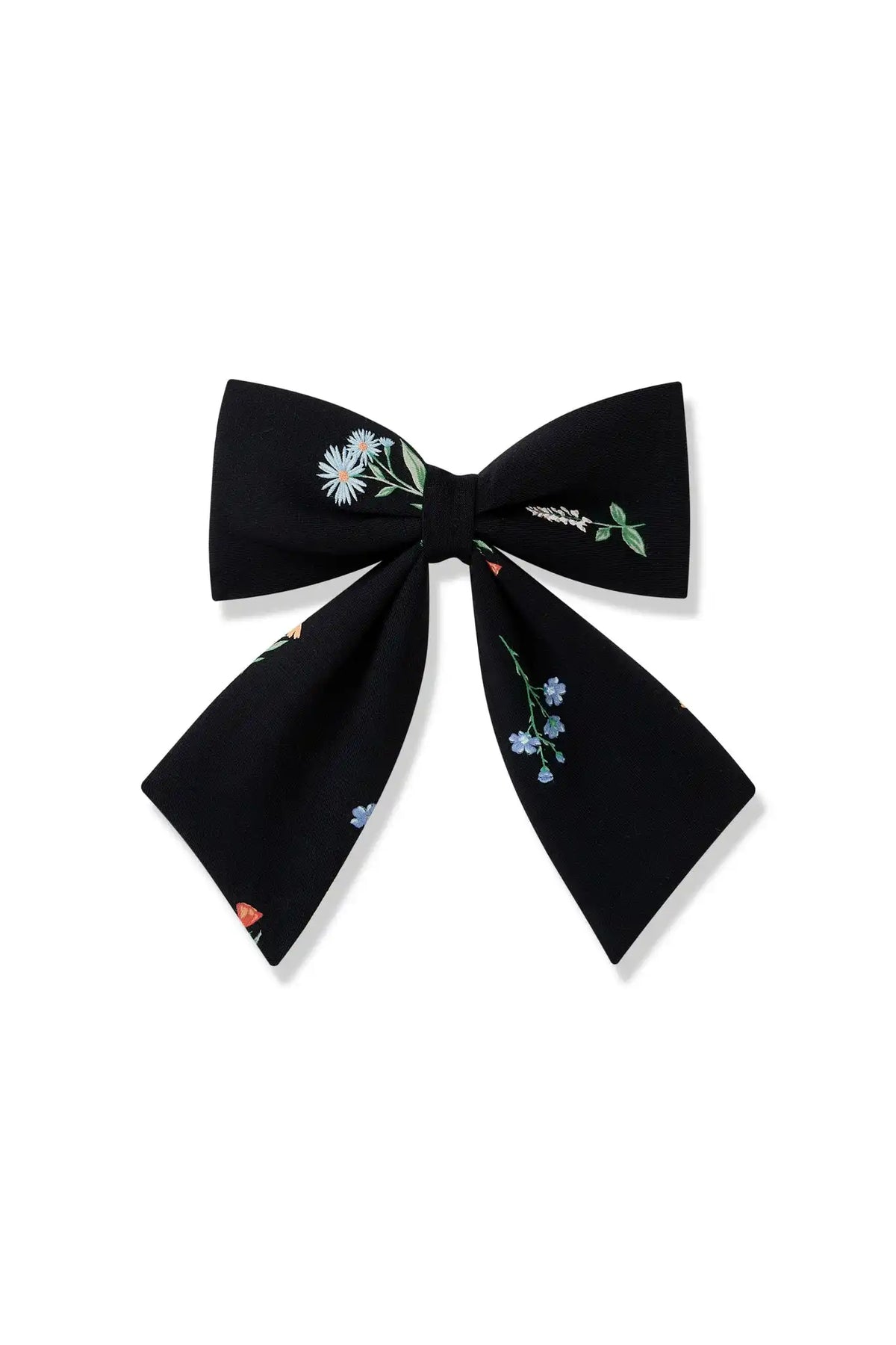 Large Alligator Clip Bow in Midnight Wildflower