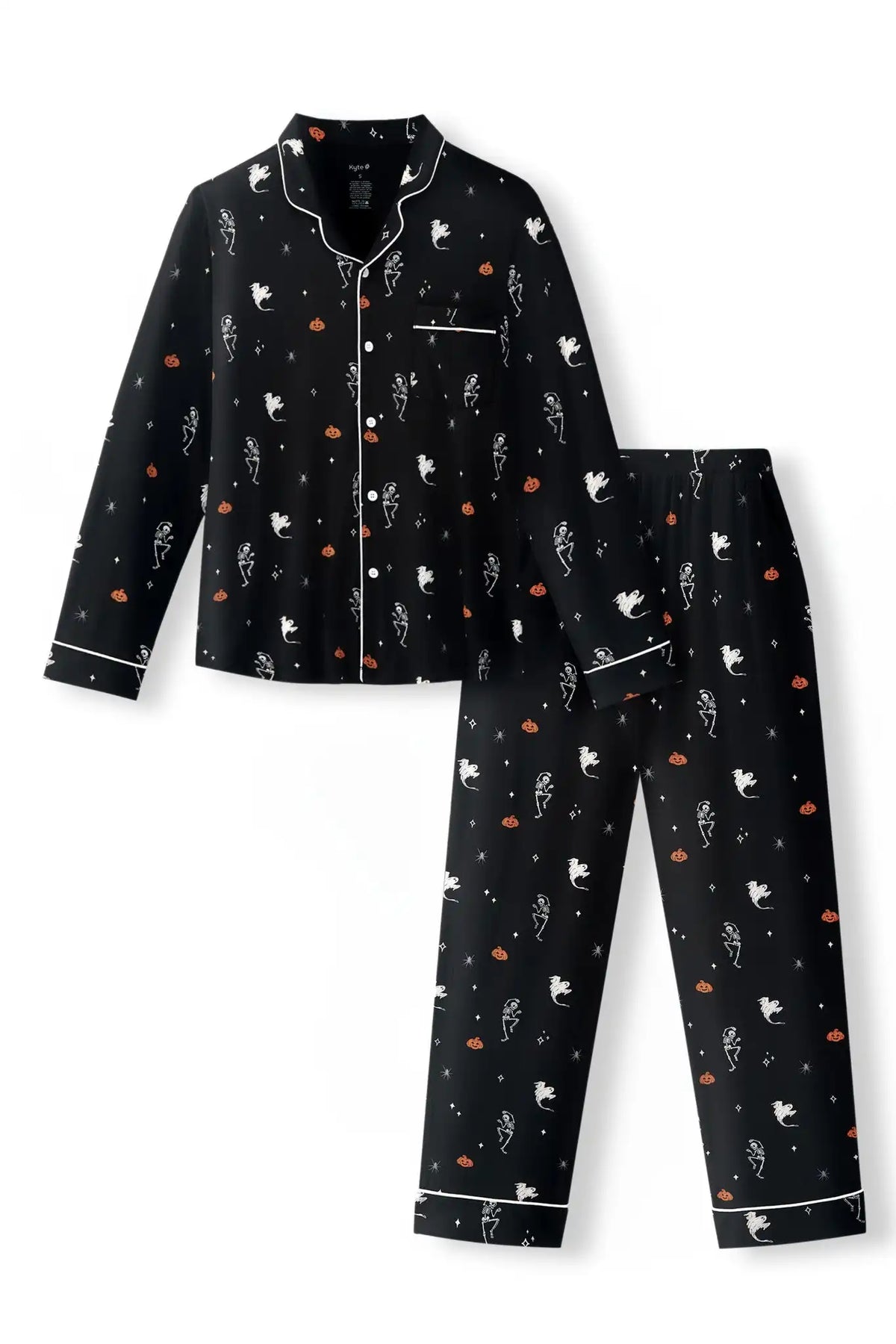 Men's Long Sleeve Pajama Set in Halloween Friends