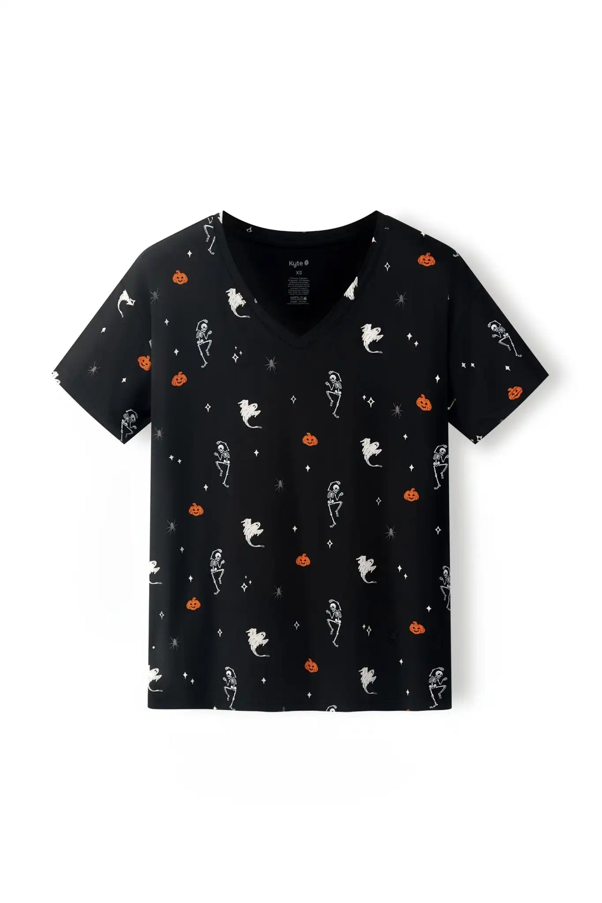 Women's Oversized V-Neck Tee in Halloween Friends