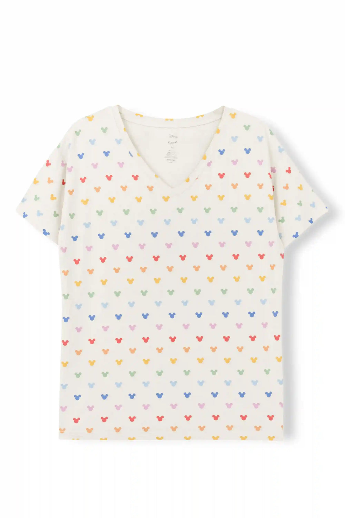 Women's Oversized V-Neck Tee in Pastel Mickey Mouse