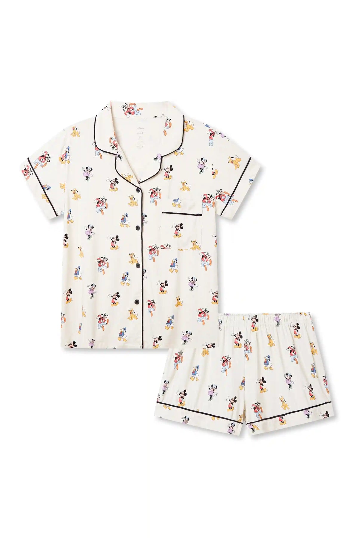 Women's Short Sleeve Pajama Set in Mickey Mouse & Friends