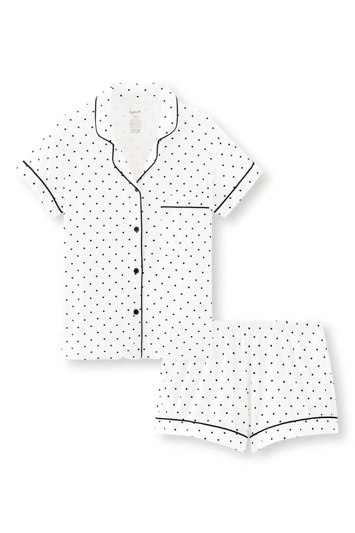Women's Short Sleeve Pajama Set in Midnight Polka Dot
