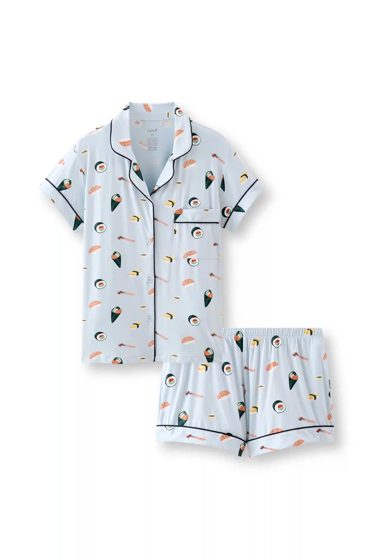 Women's Short Sleeve Pajama Set in Ice Sushi