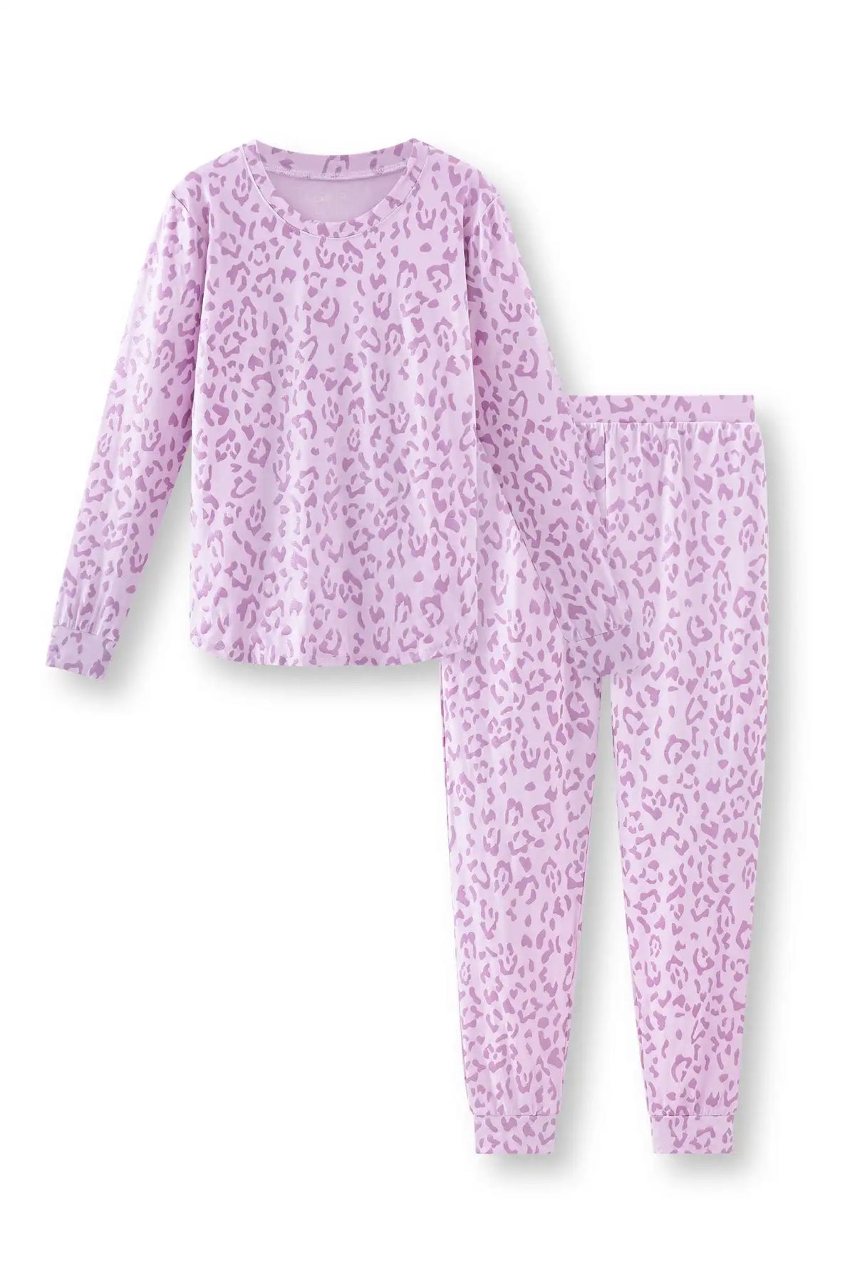 Women's Jogger Pajama Set in Thistle Leopard