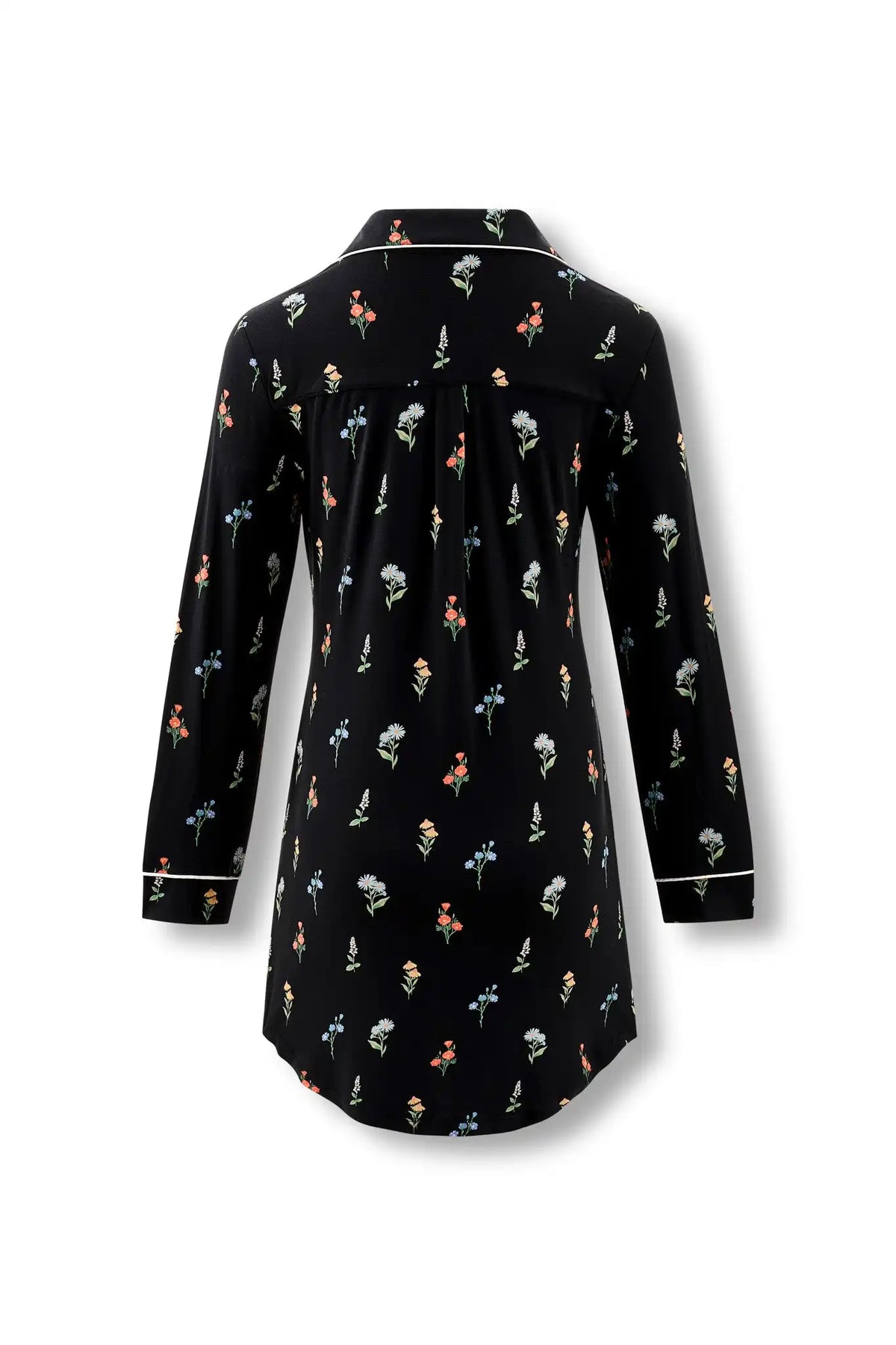 Long Sleeve Women’s Nightshirt in Midnight Wildflower