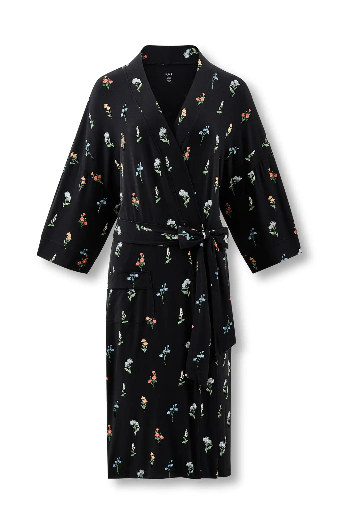 Women’s Kimono Robe in Midnight Wildflower