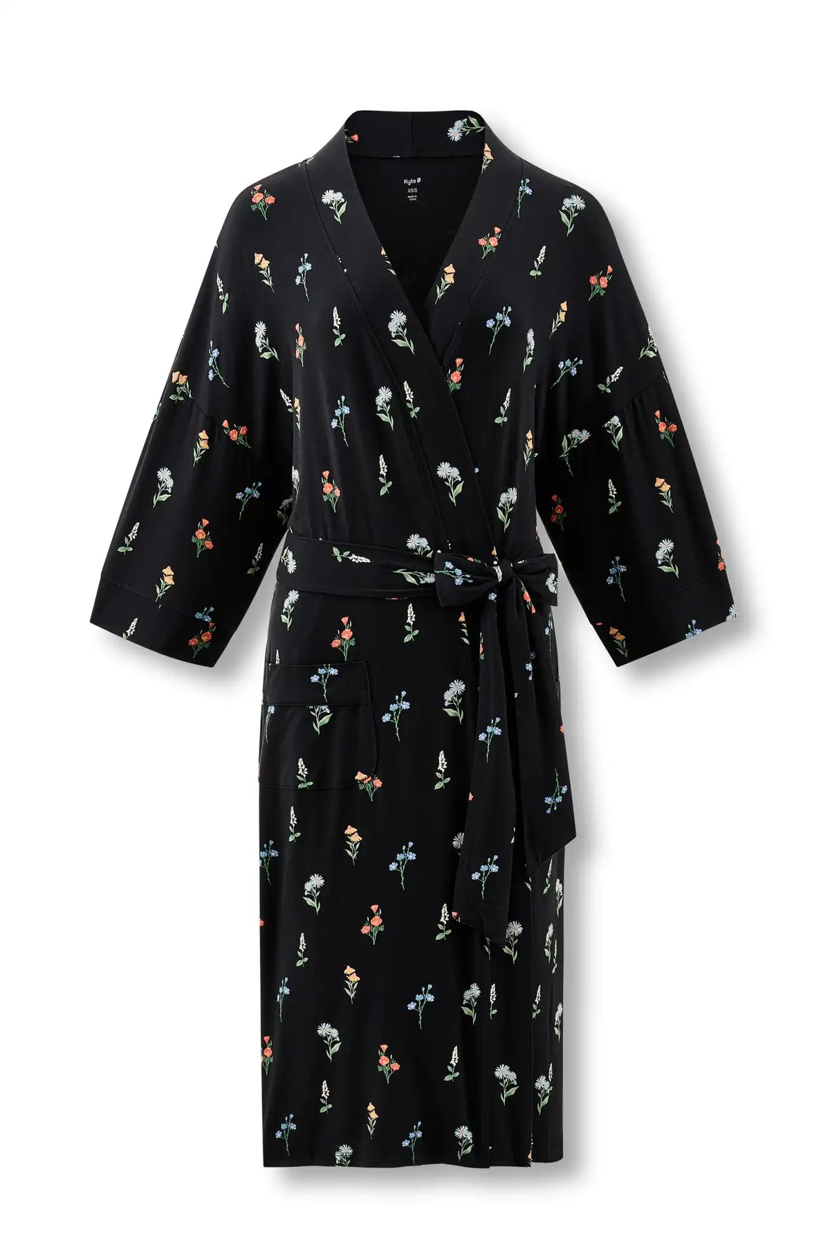 Women’s Kimono Robe in Midnight Wildflower
