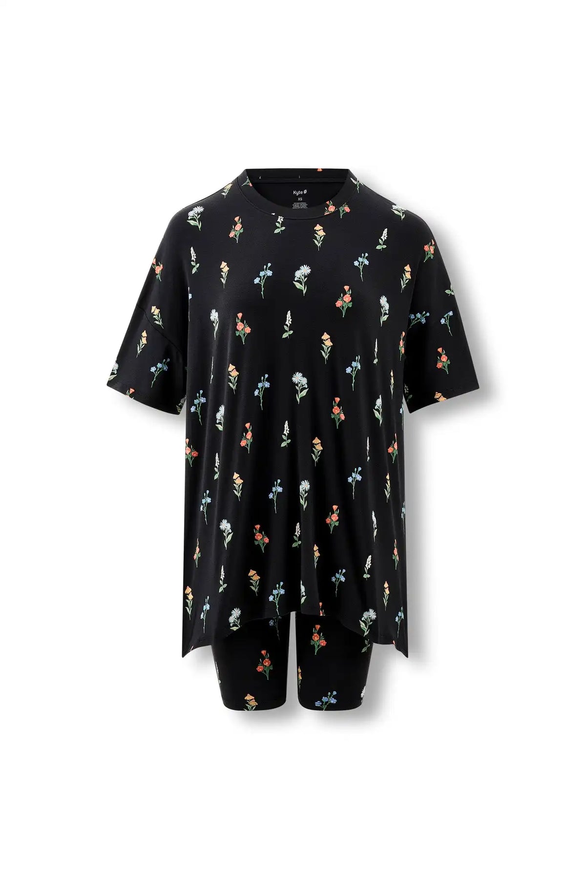 Women’s Biker Short Set in Midnight Wildflower