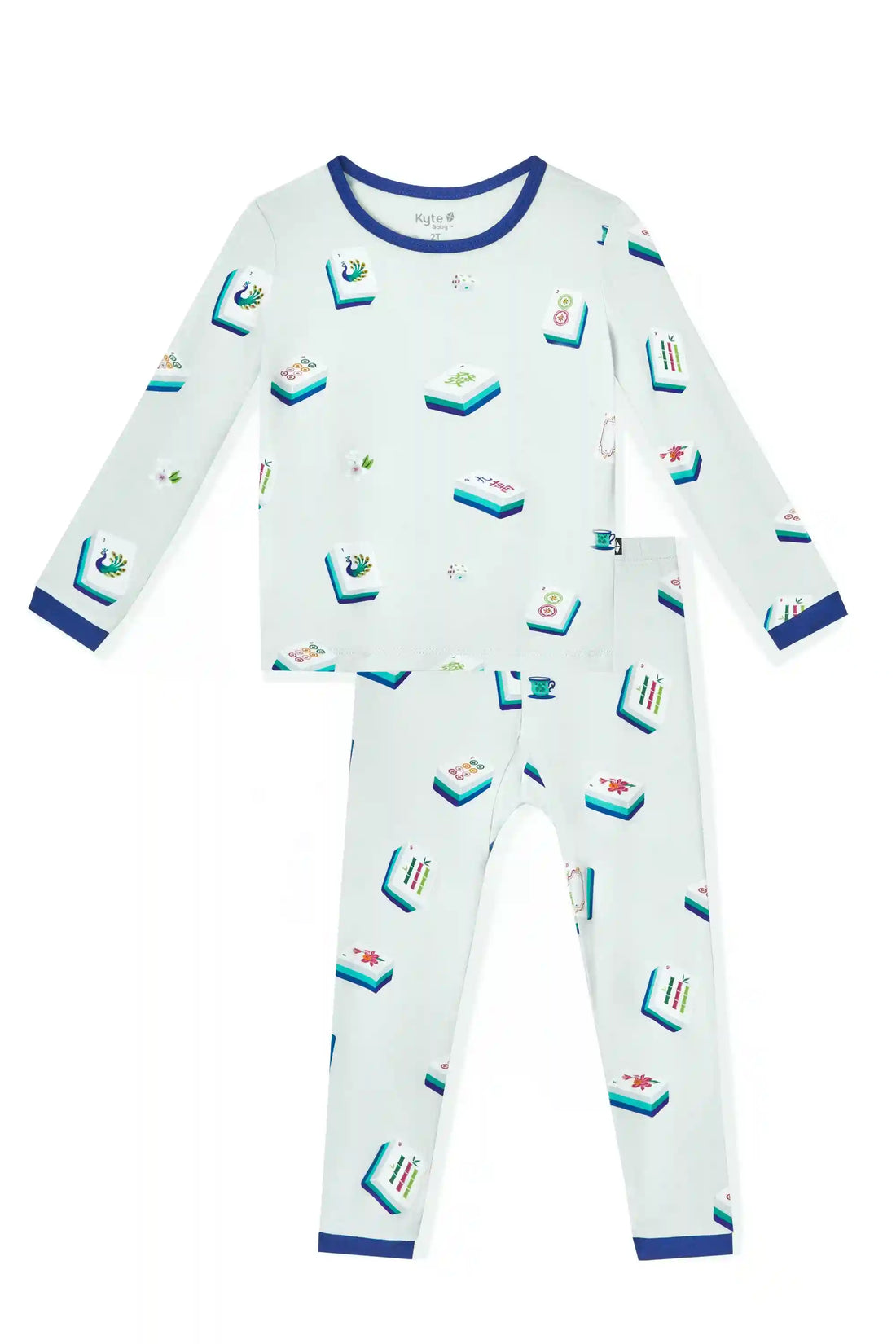 Long Sleeve Pajamas in Dew Mahjong