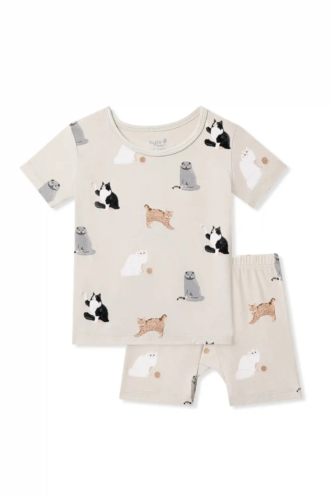 Short Sleeve Pajamas in Fluffy Cat