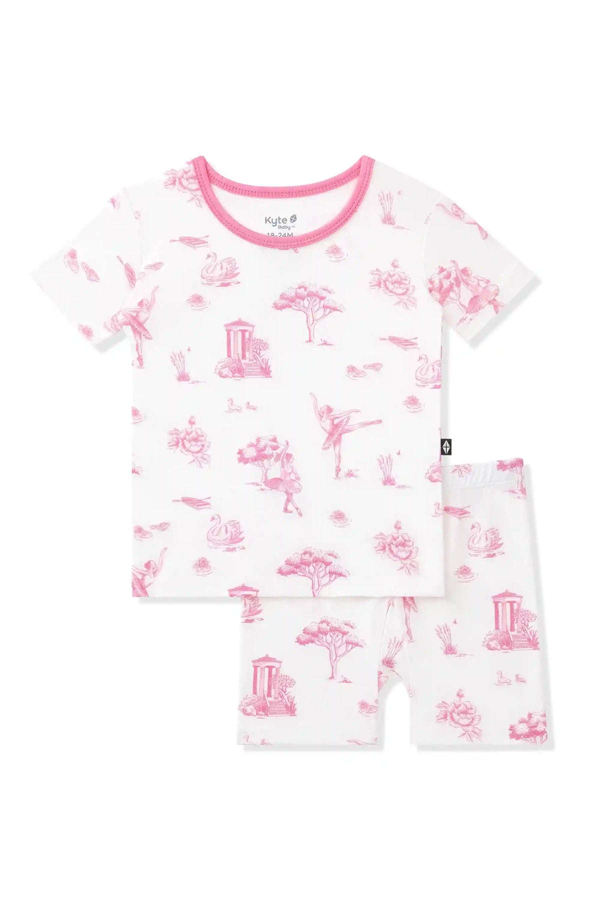 Short Sleeve Pajamas in Toile Ballet