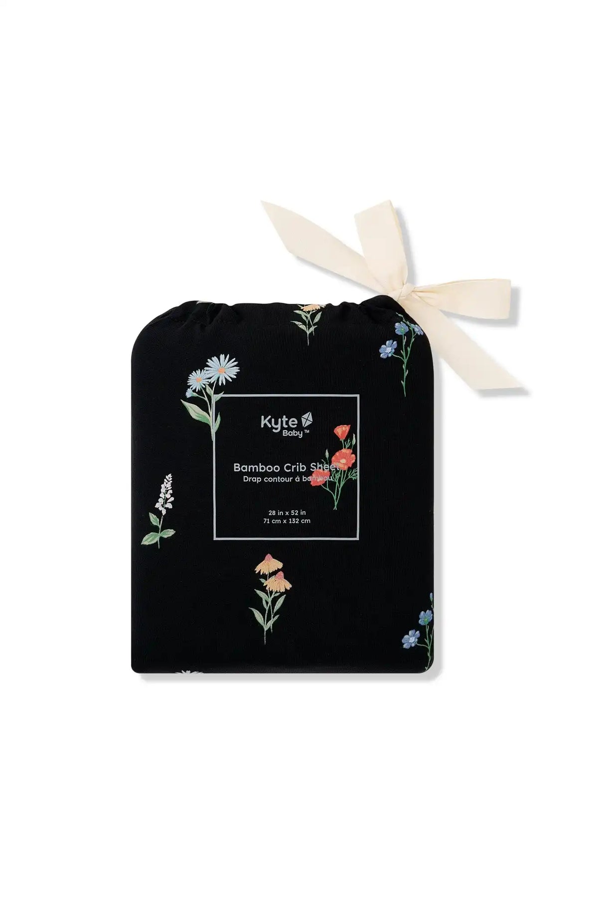 Crib Sheet in Midnight Wildflower