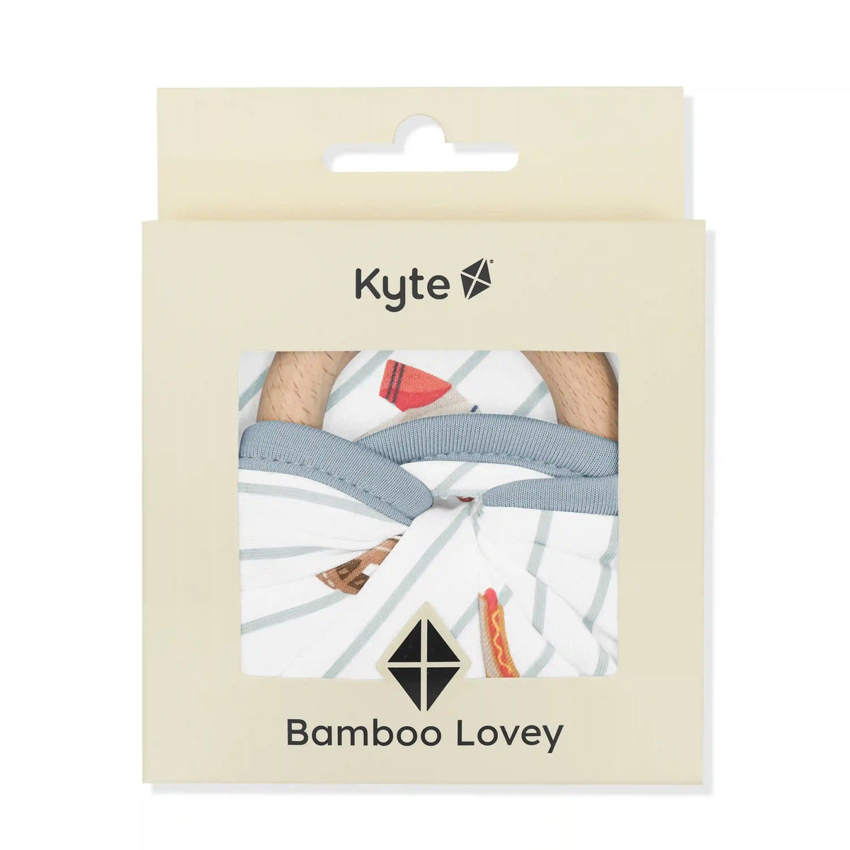 Lovey in Home Run with Removable Wooden Teething Ring