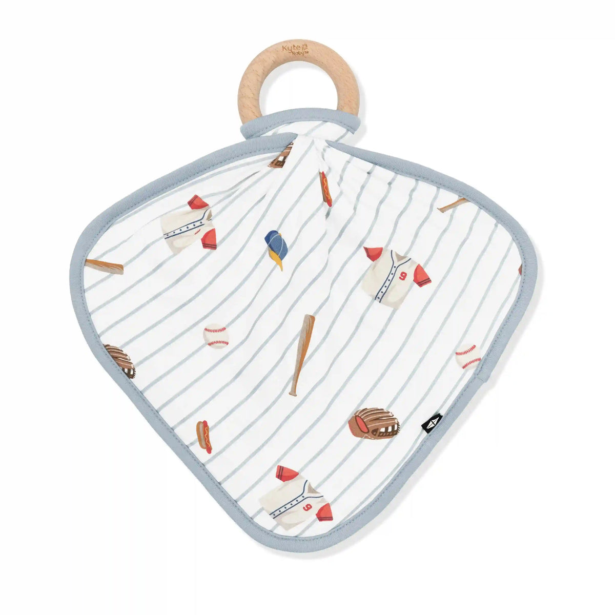 Lovey in Home Run with Removable Wooden Teething Ring