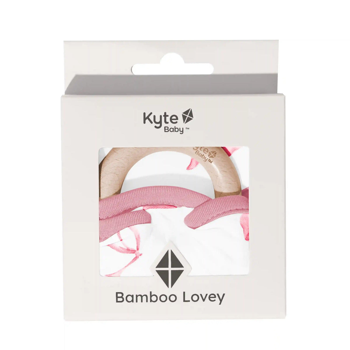 Lovey in Bow with Removable Wooden Teething Ring