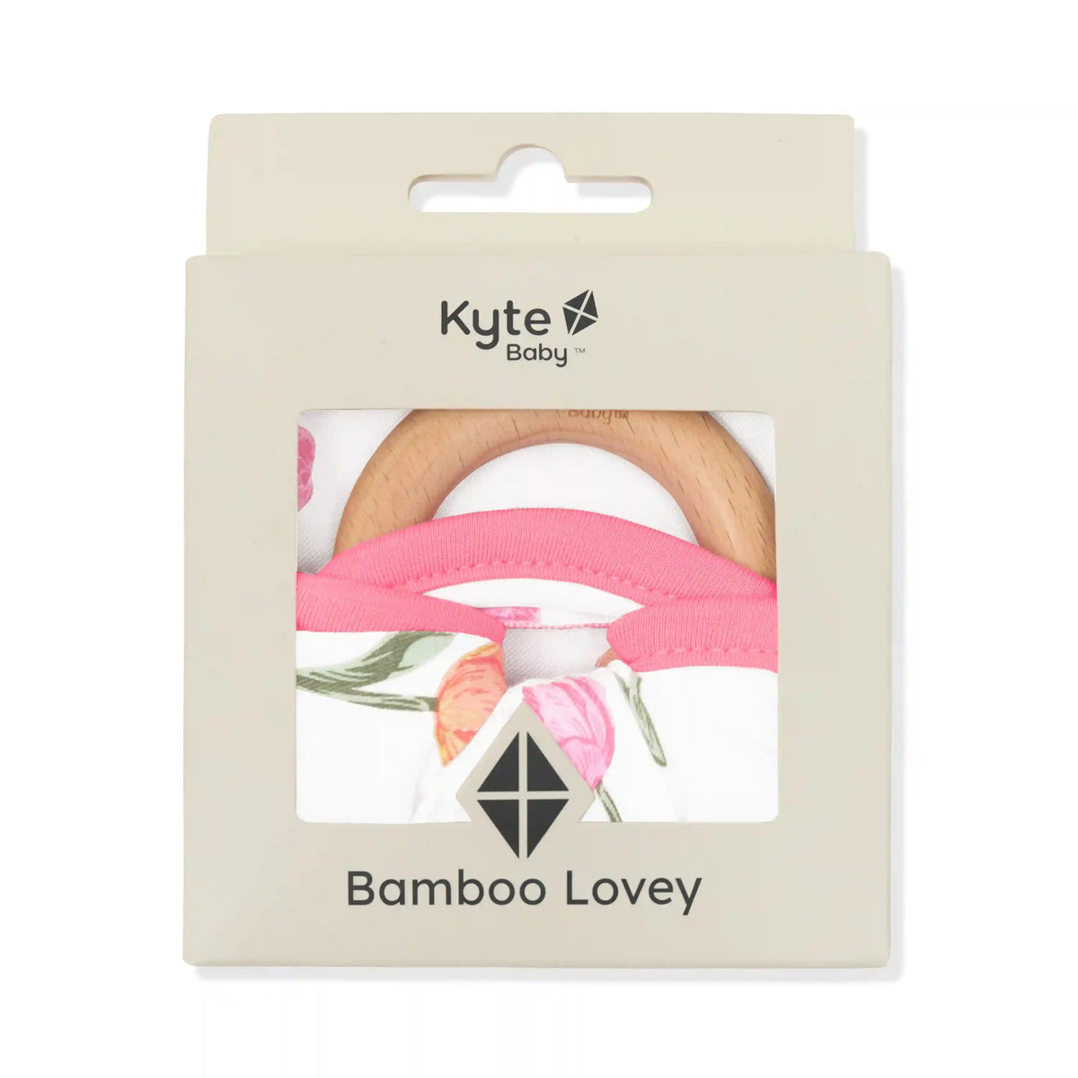 Lovey in Tulip with Removable Wooden Teething Ring