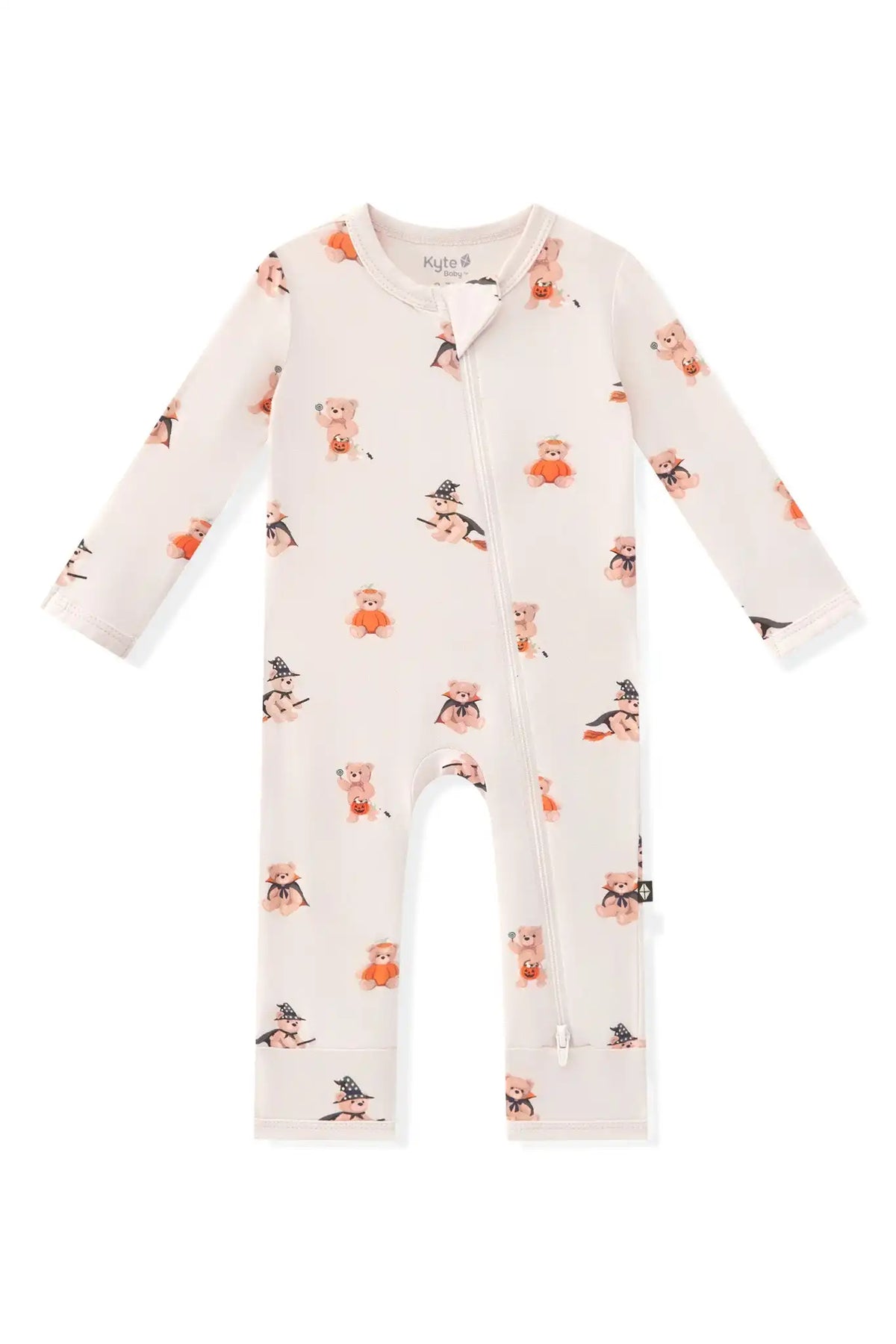 Zippered Romper in Halloween Teddy