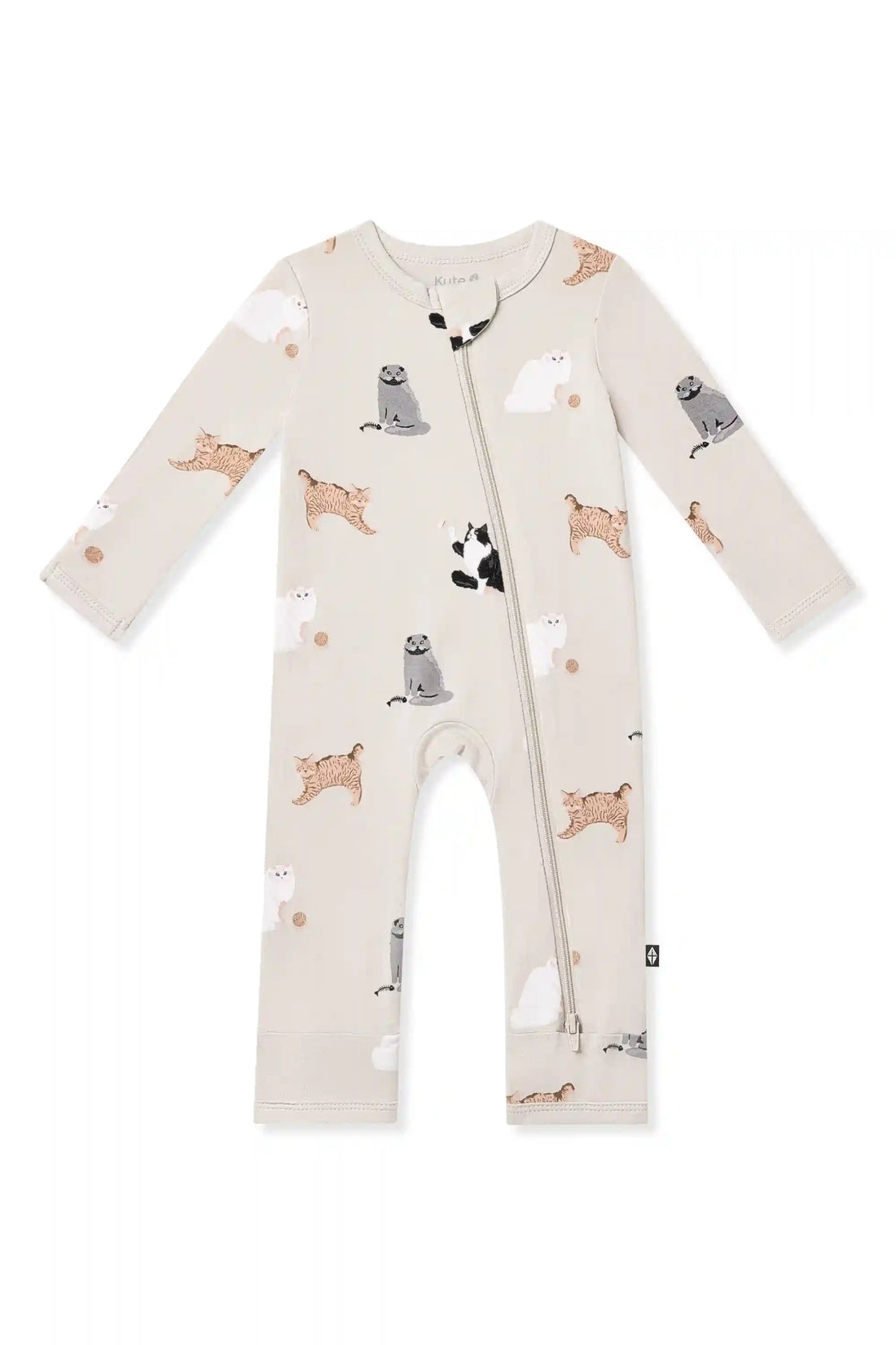 Zippered Romper in Fluffy Cat