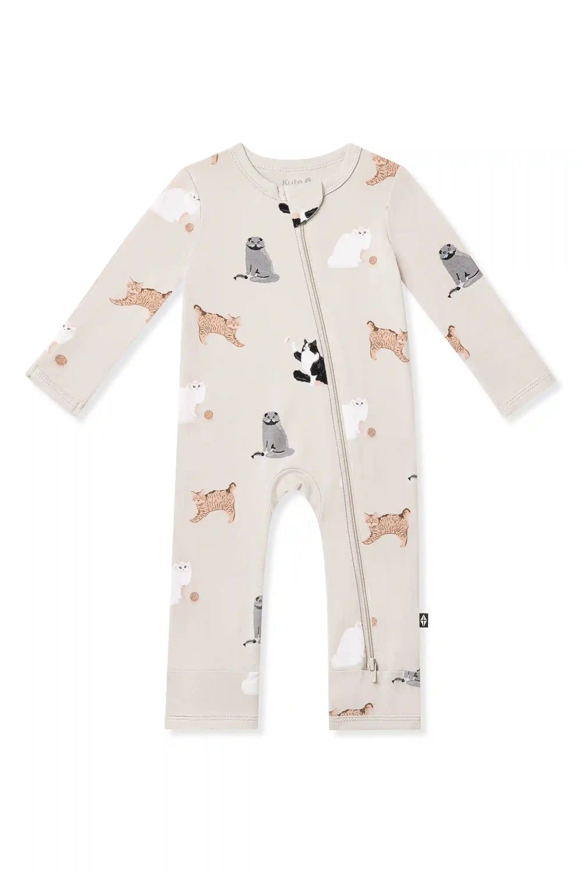 Zippered Romper in Fluffy Cat