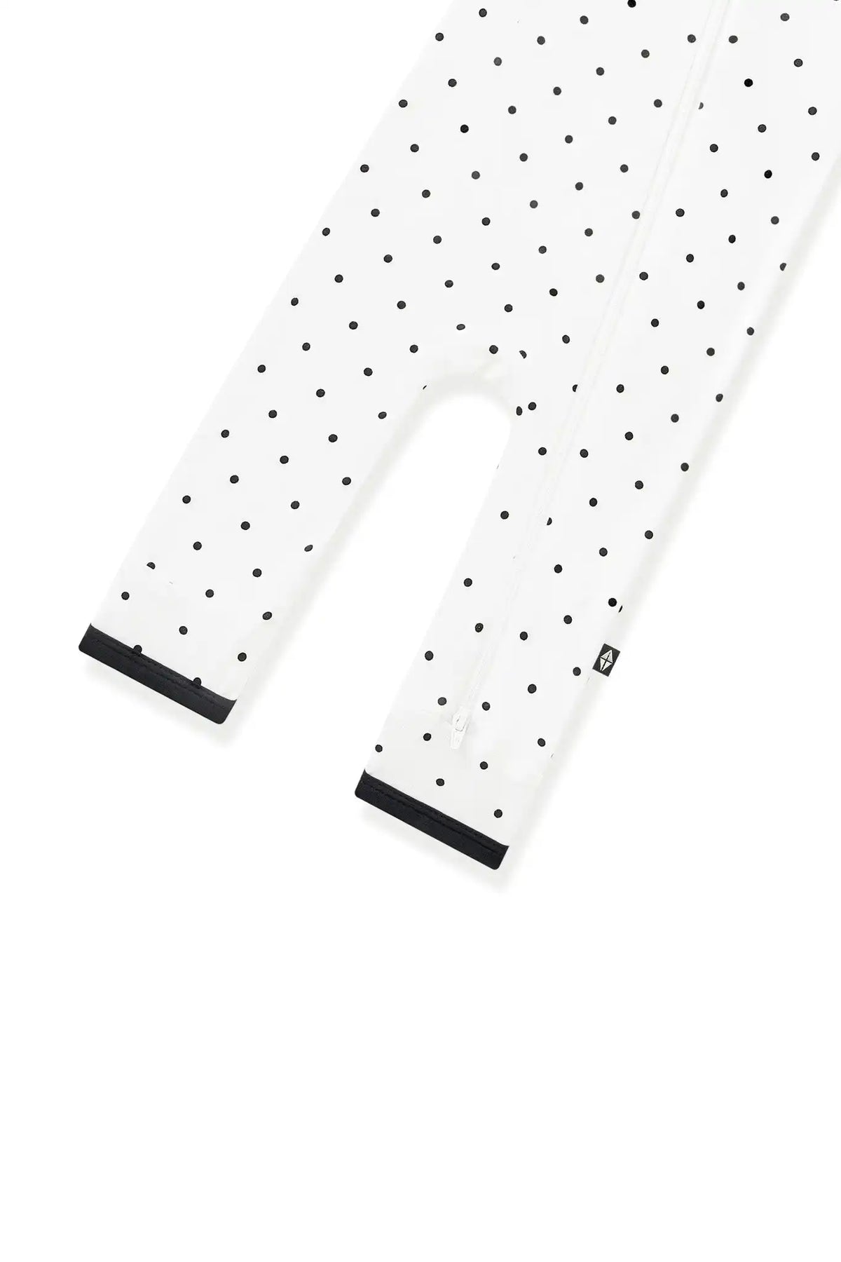 Zippered Romper in Midnight Polka Dot