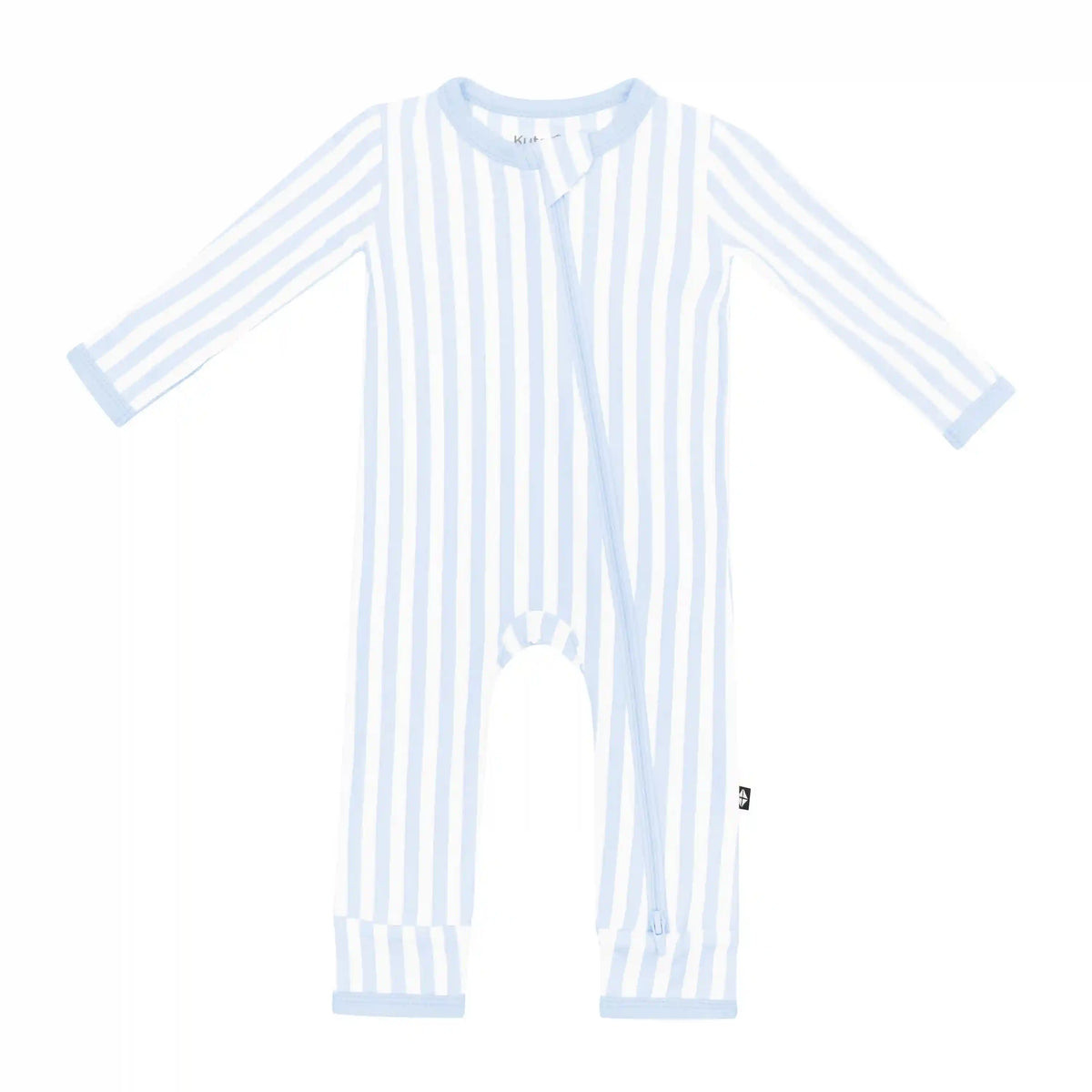 Zippered Romper in Small Mist Stripe