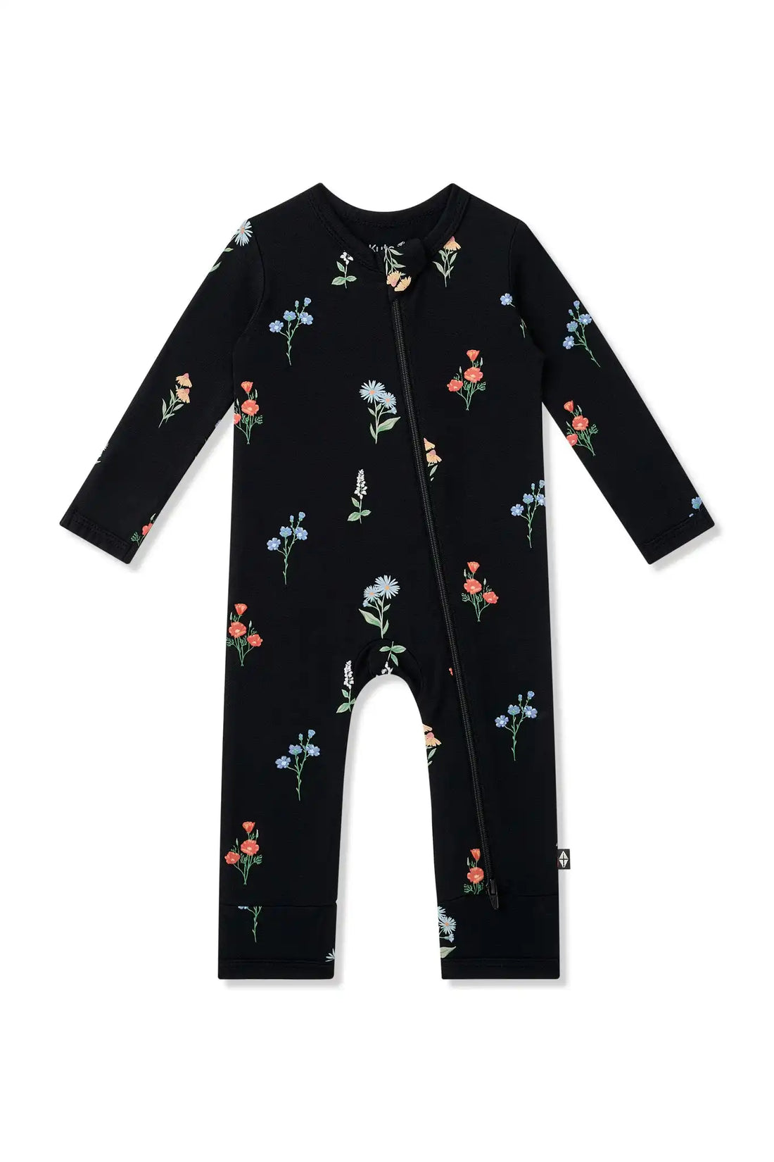Zippered Romper in Midnight Wildflower